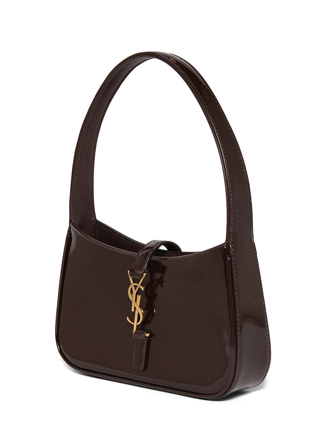 Shop Saint Laurent Mini Le 5 À 7 Leather Hobo Bag In Spicy Chocolate