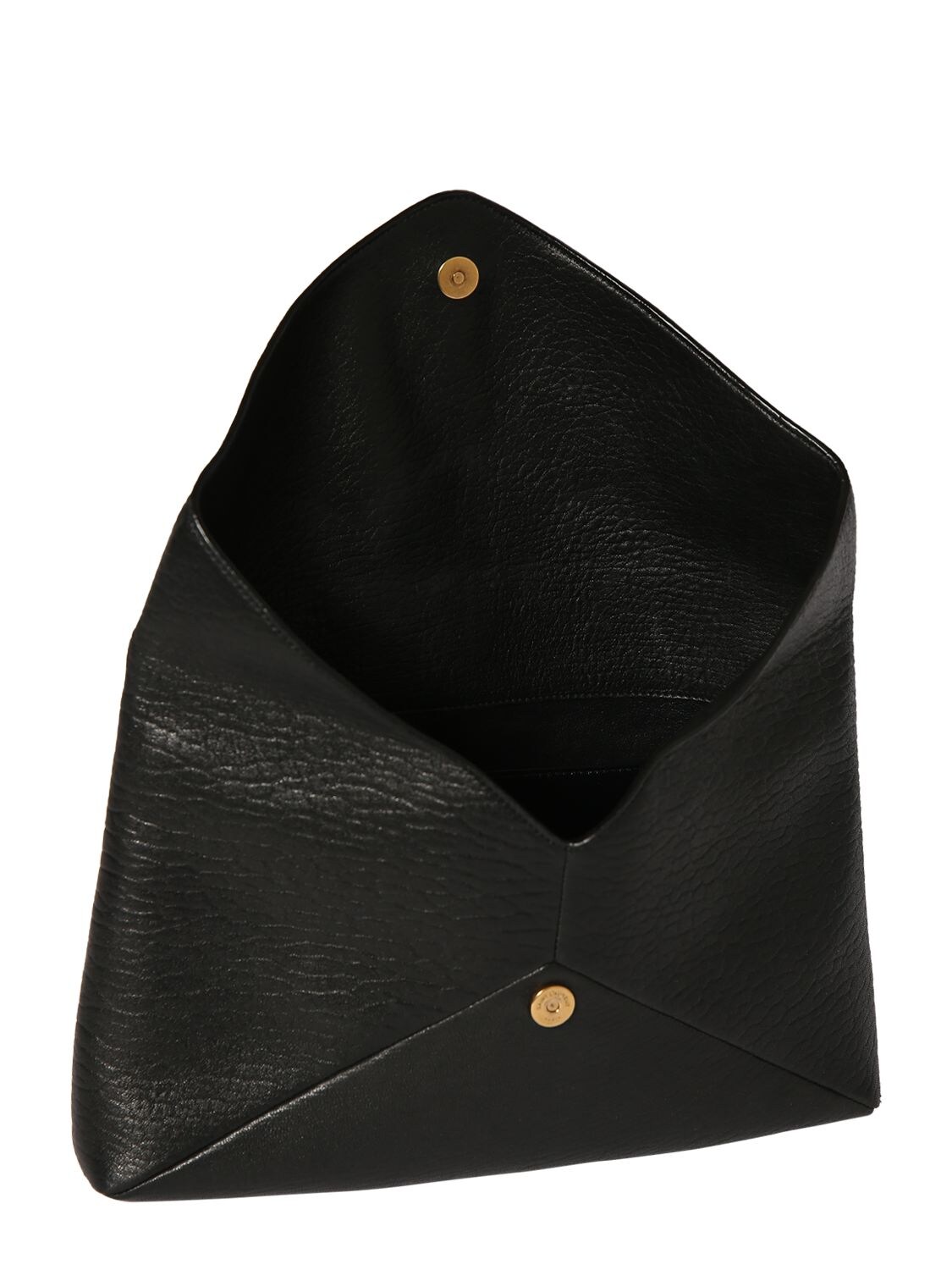 Shop Saint Laurent Small Calypso Leather Pillow Pouch In Black