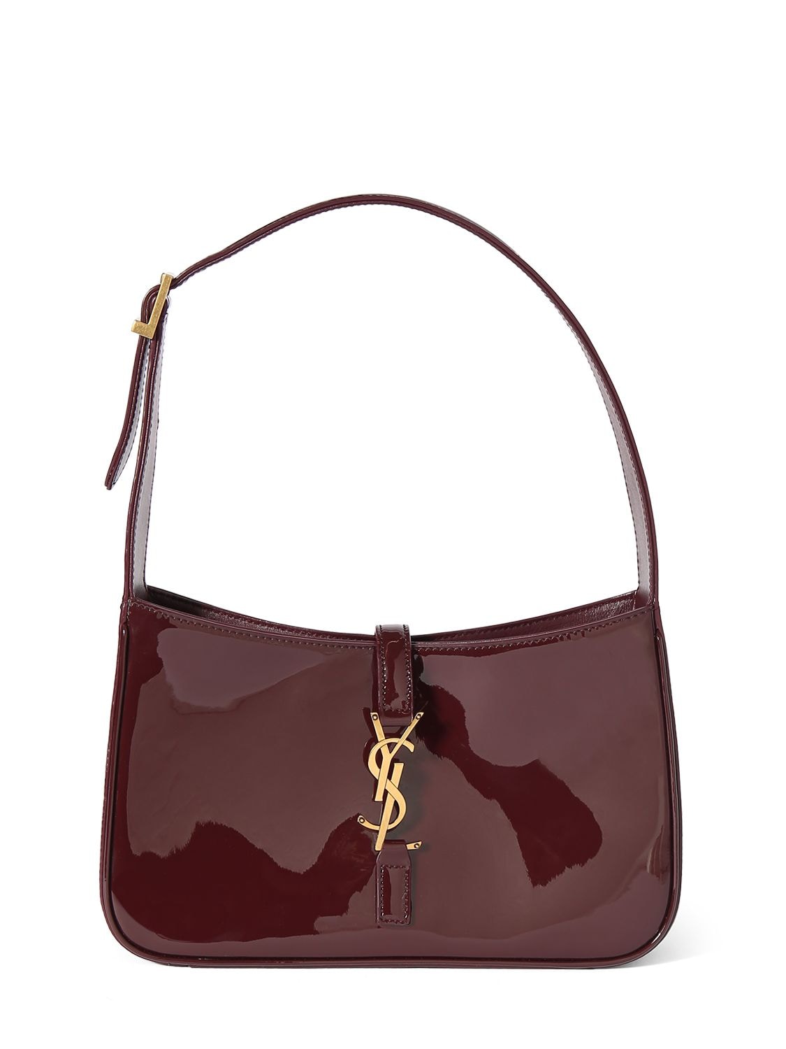 Saint Laurent Le 5 À 7 Leather Hobo Bag In Dark Red Wine