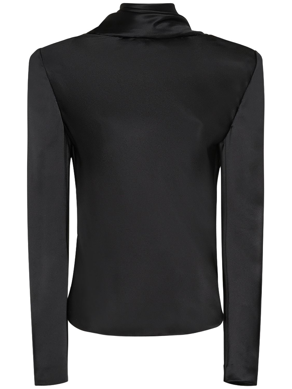 Saint Laurent Silk Turtleneck Shirt In Black