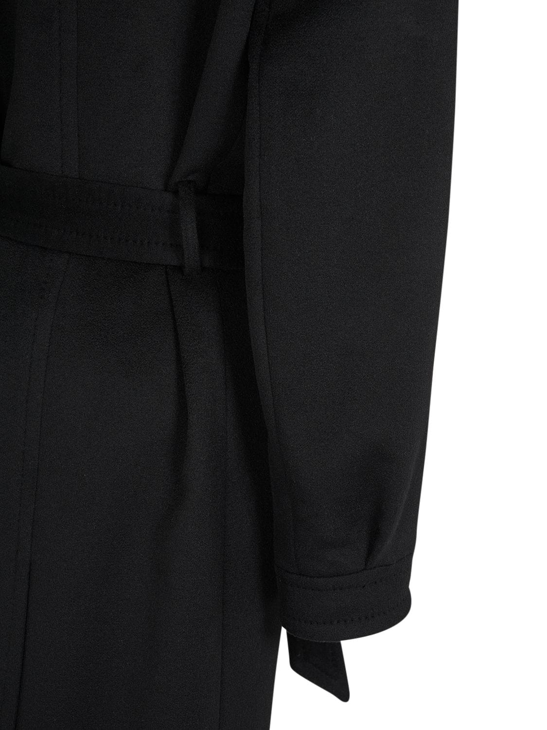 Shop Saint Laurent Cashmere & Wool Midi Coat In Black