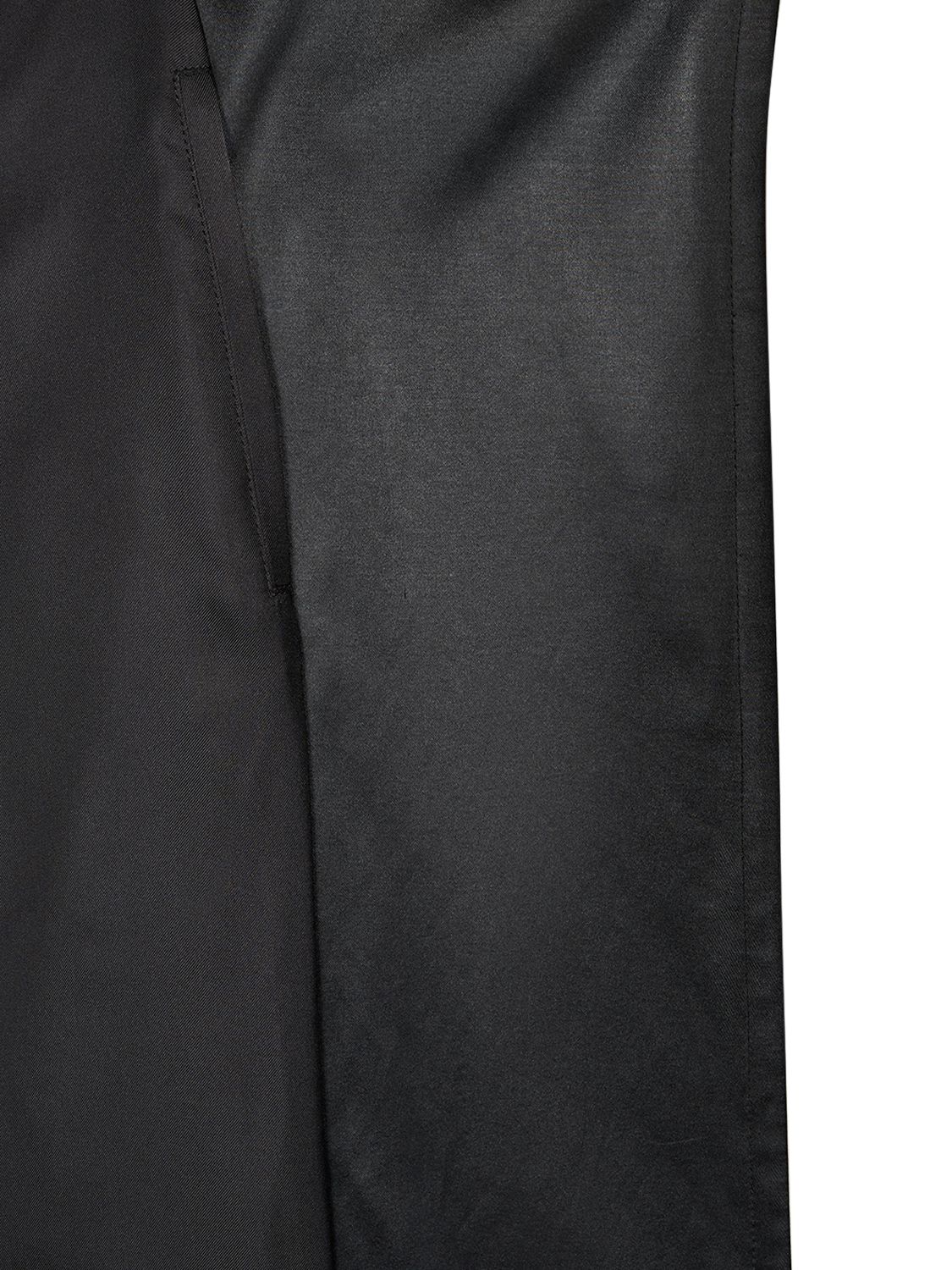 Shop Saint Laurent Belted Cotton Blend Trench Coat In Black