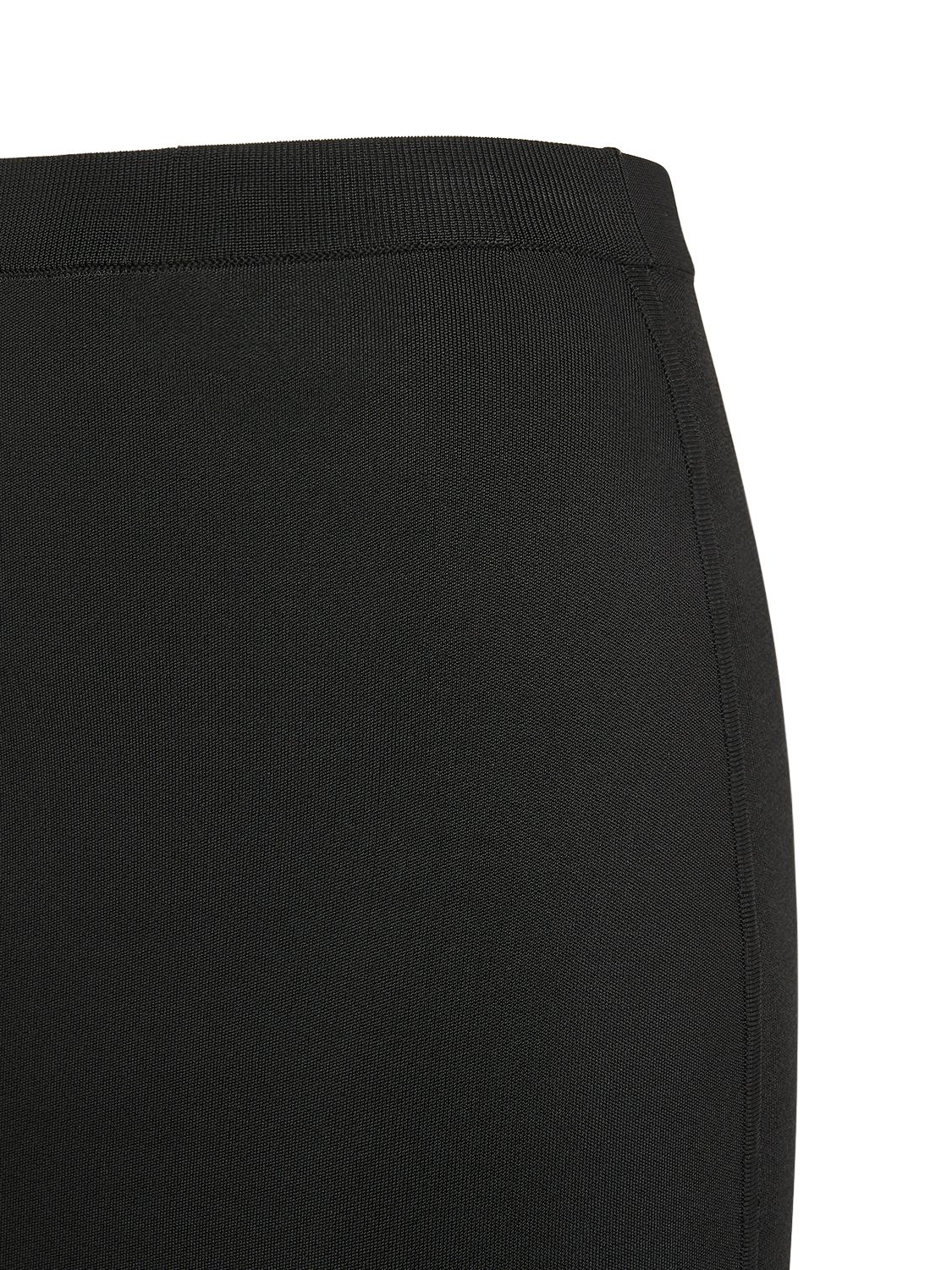 Shop Saint Laurent Viscose Blend Pencil Skirt In Noir