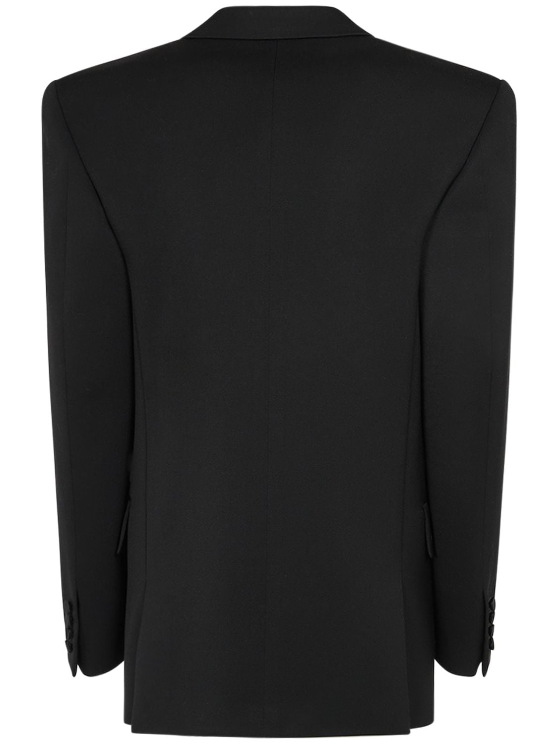 Shop Saint Laurent Double Breast Wool Tuxedo Jacket In Black