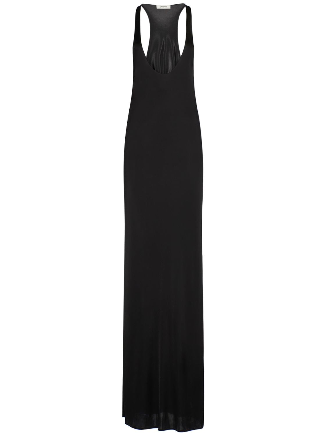 Saint Laurent Viscose Scoop Neck Dress In Black