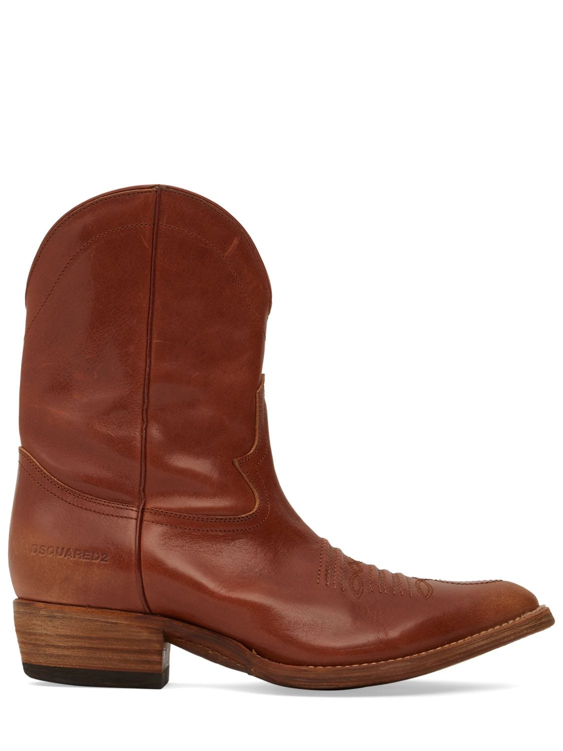 Low Cowboy Leather Boots