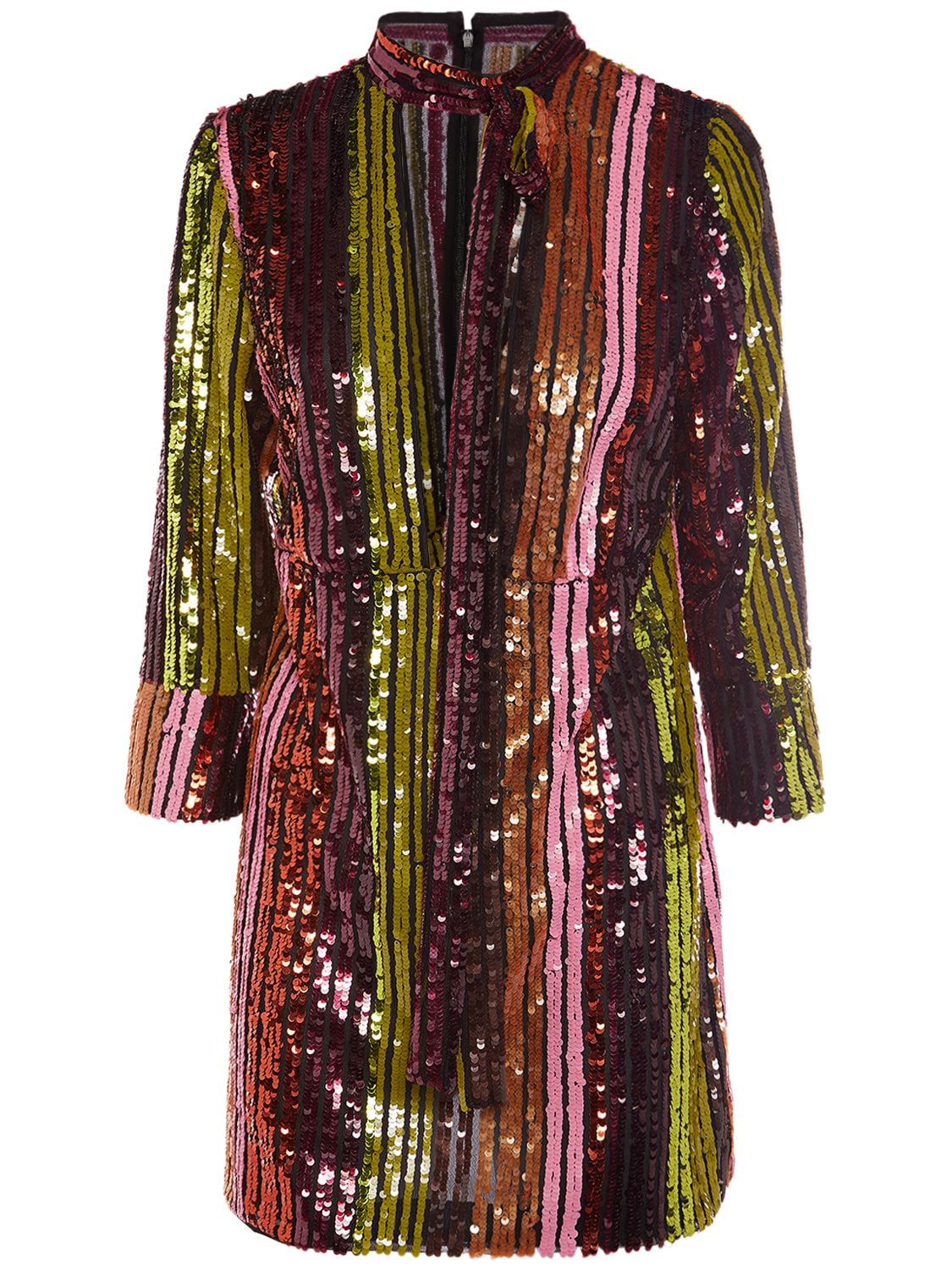 Dsquared2 Sequined Long Sleeve Mini Dress In Multicolor