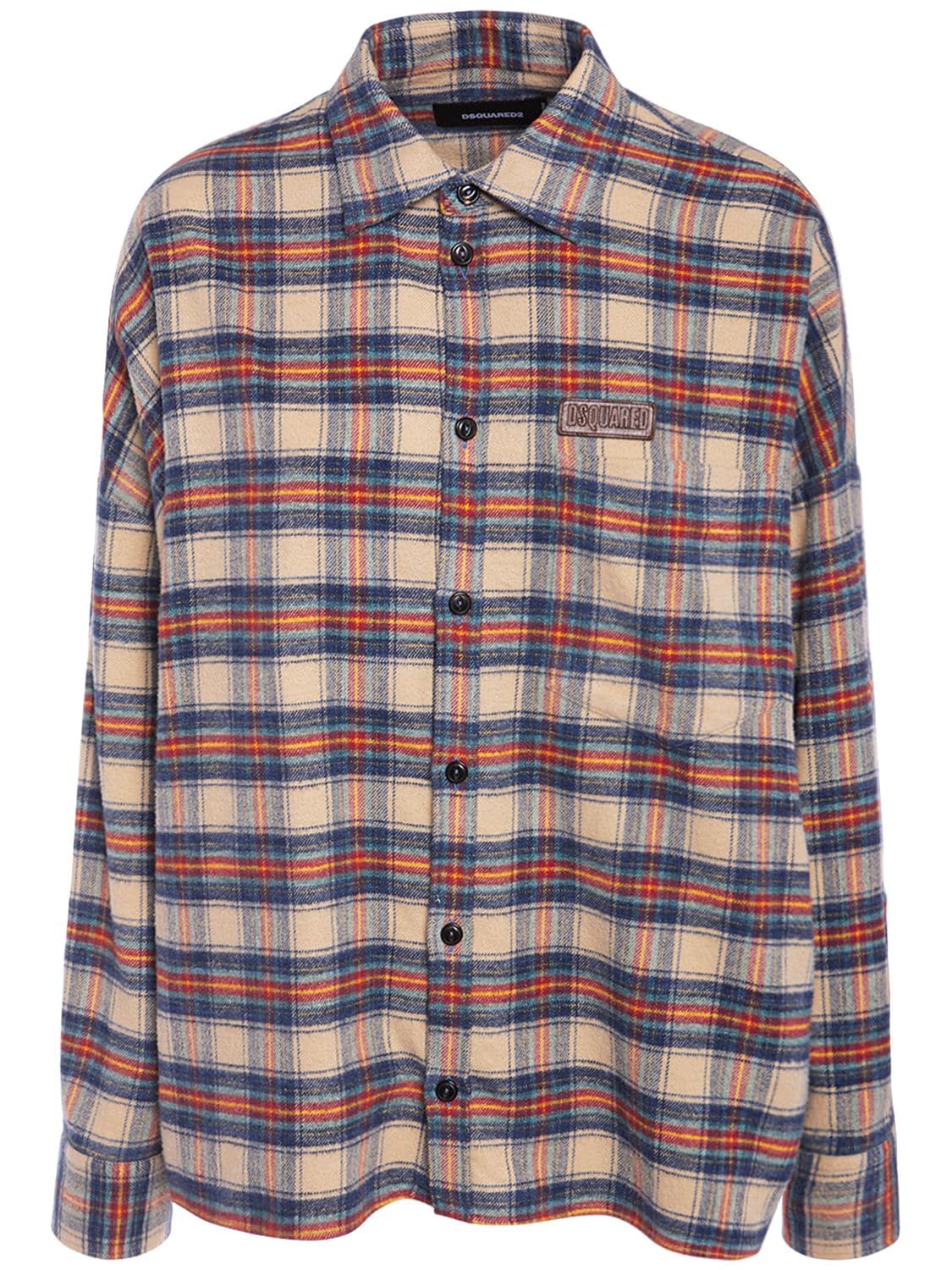 Dsquared2 Checked Cotton Flannel Regular Shirt In Multicolor