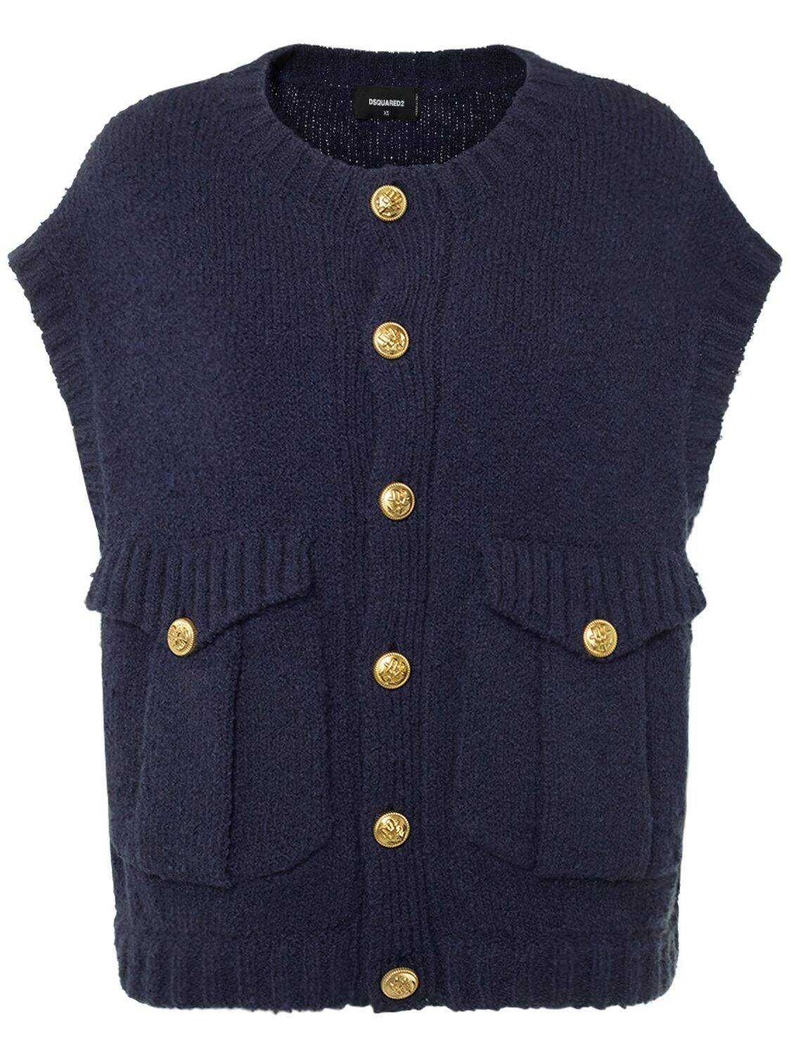 Buttoned Wool Knit Cardigan Vest – WOMEN > CLOTHING > KNITWEAR