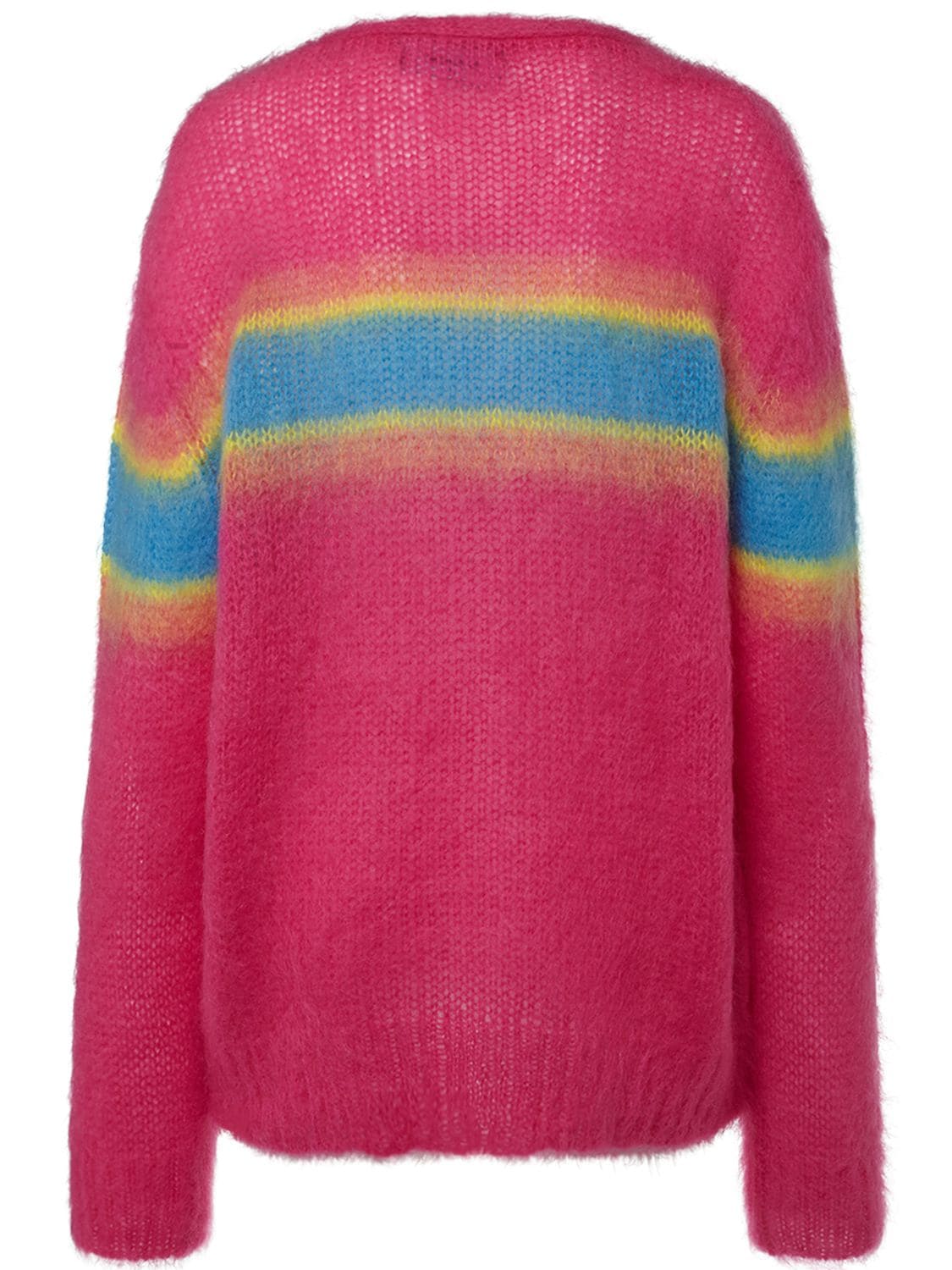 Shop Dsquared2 Striped Mohair Blend Knit Cardigan In Pink