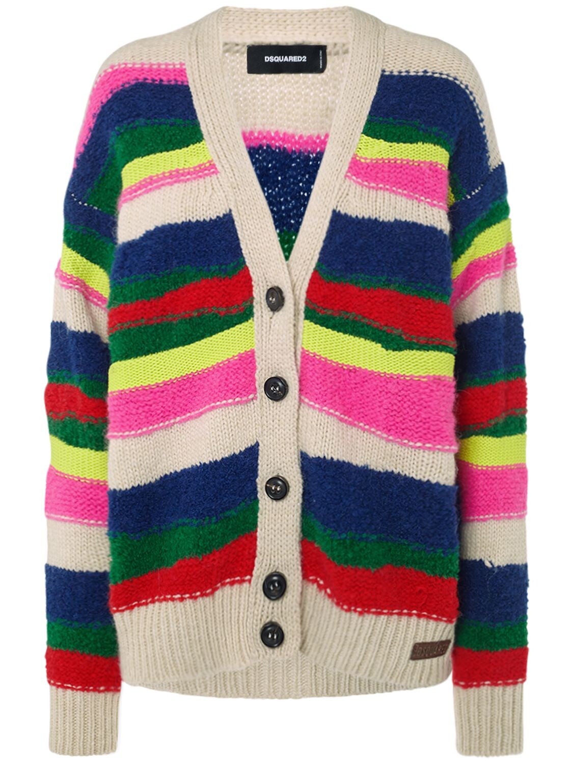 Image of Multicolor Stripe Knit Cardigan