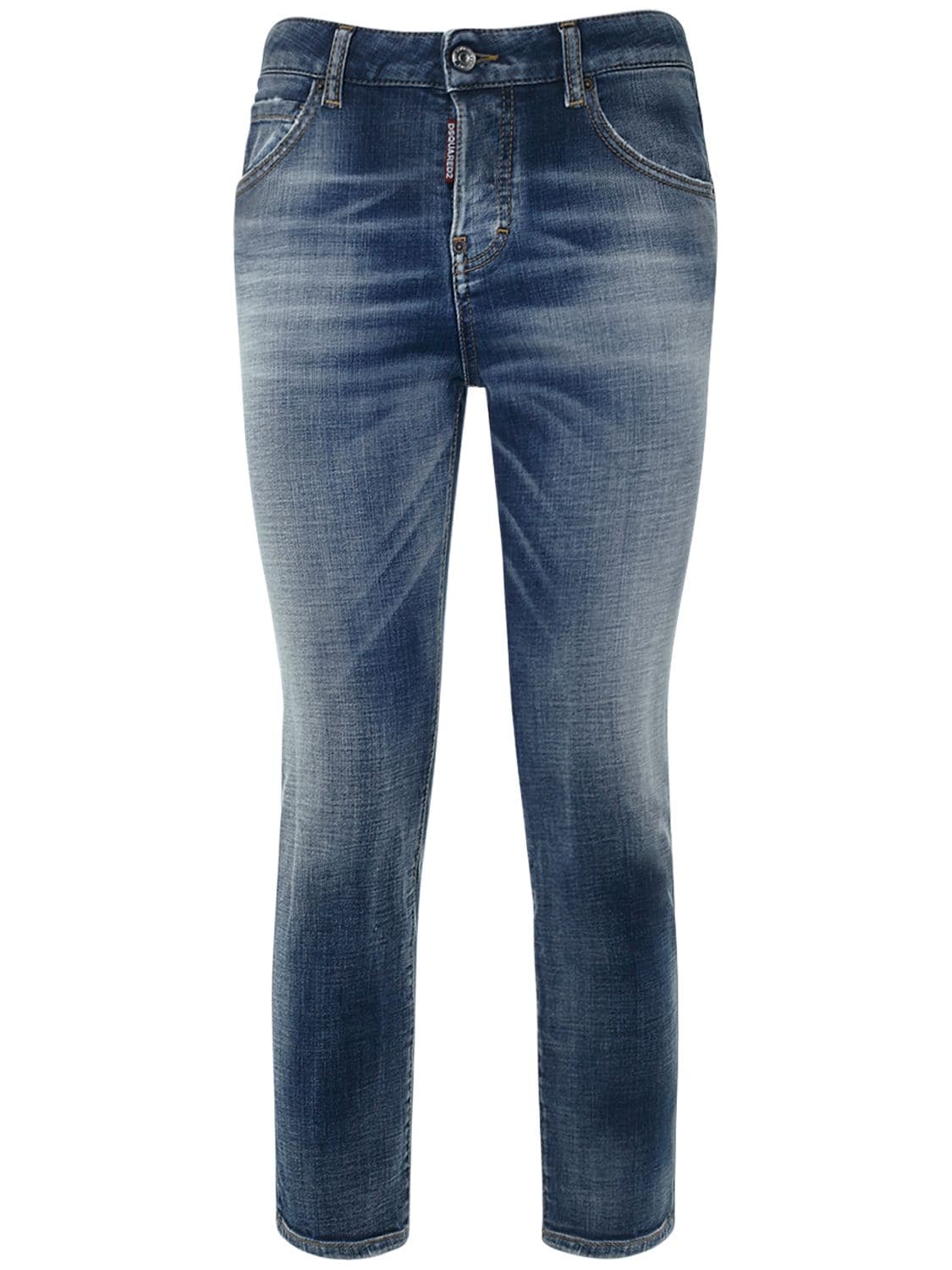 Shop Dsquared2 Cool Girl Cropped Skinny Jeans In Blue
