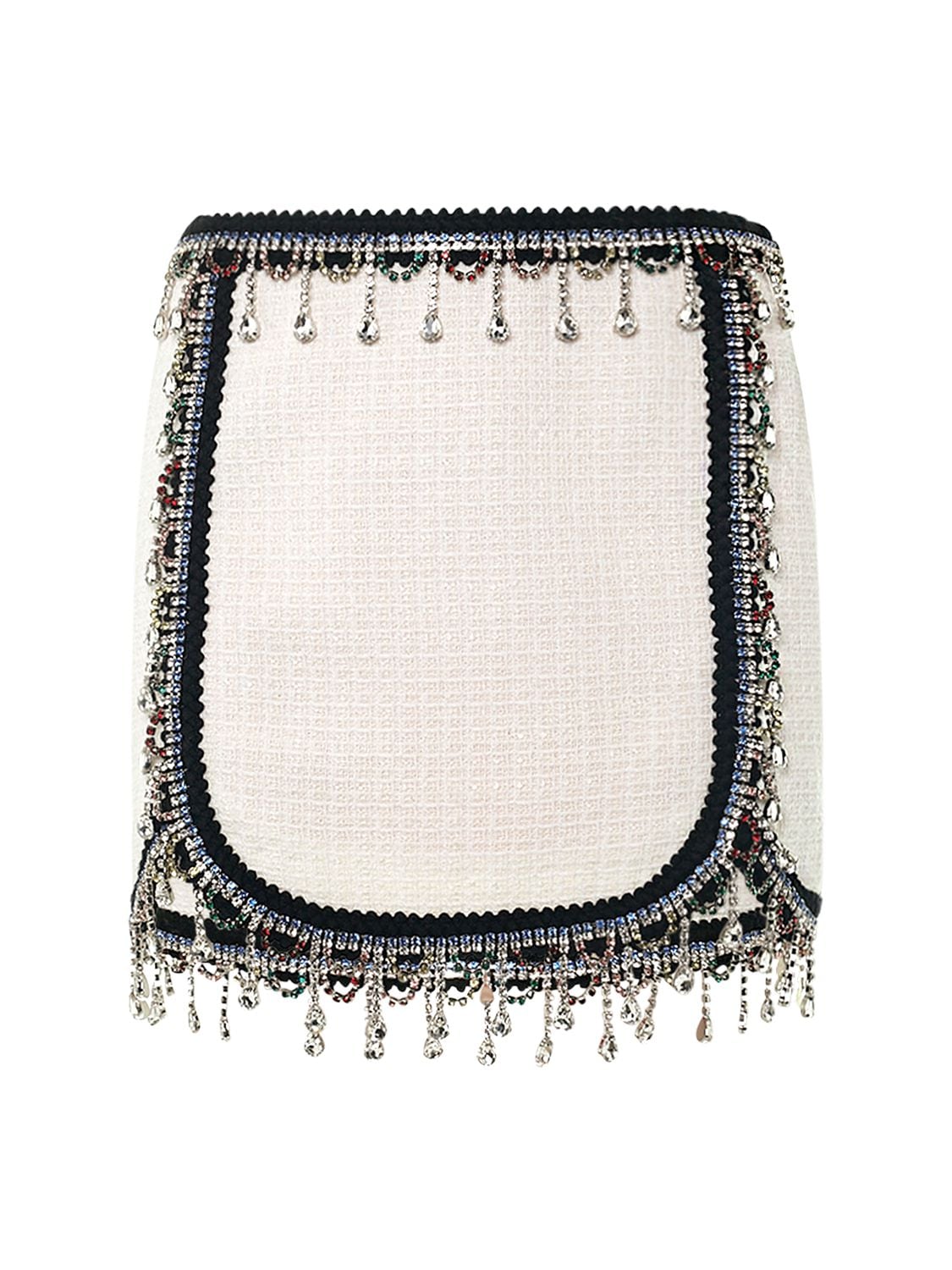 Image of Embellished Bouclé Knit Mini Skirt