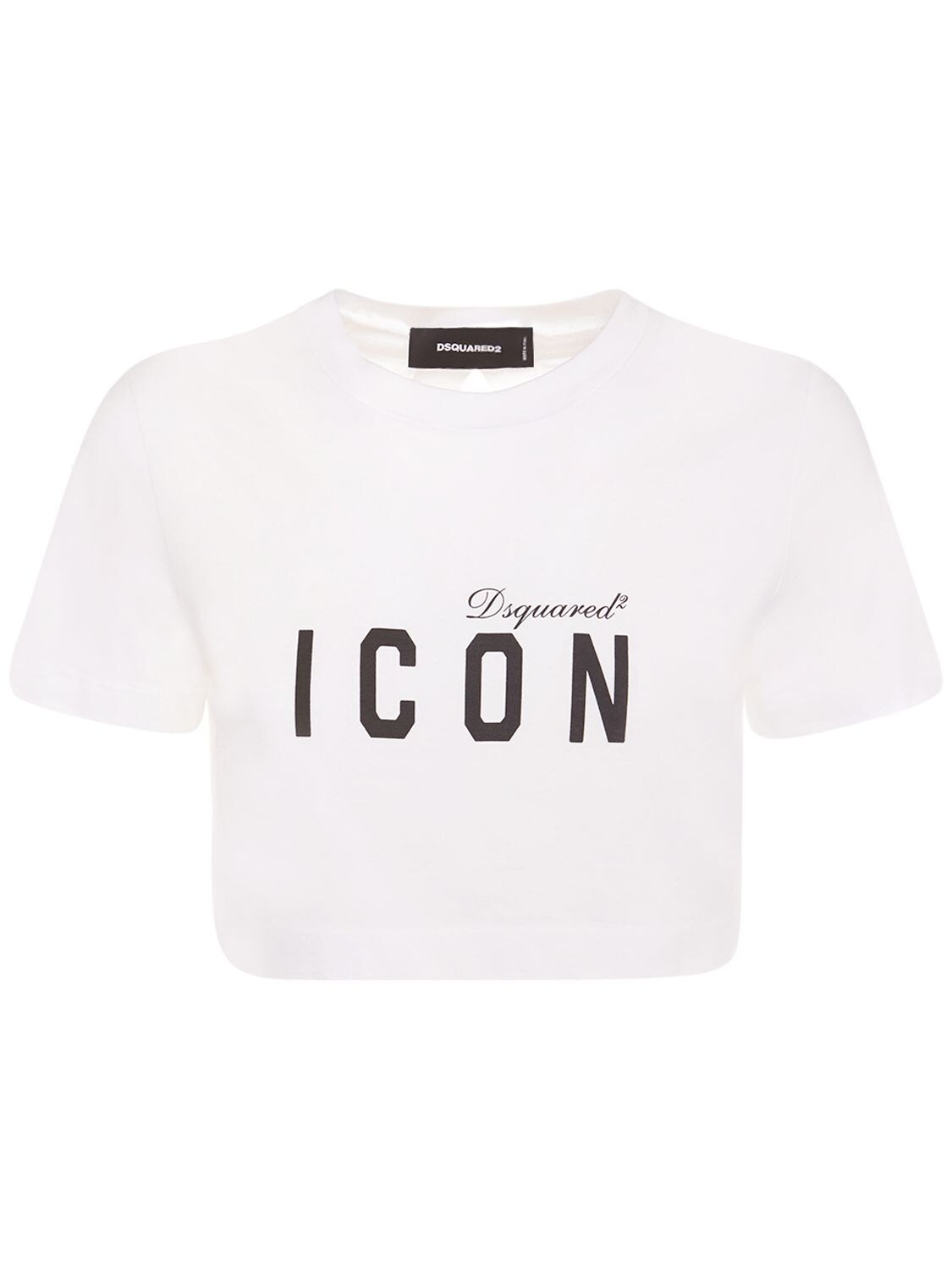 Image of Icon Logo Print Open Back Crop T-shirt