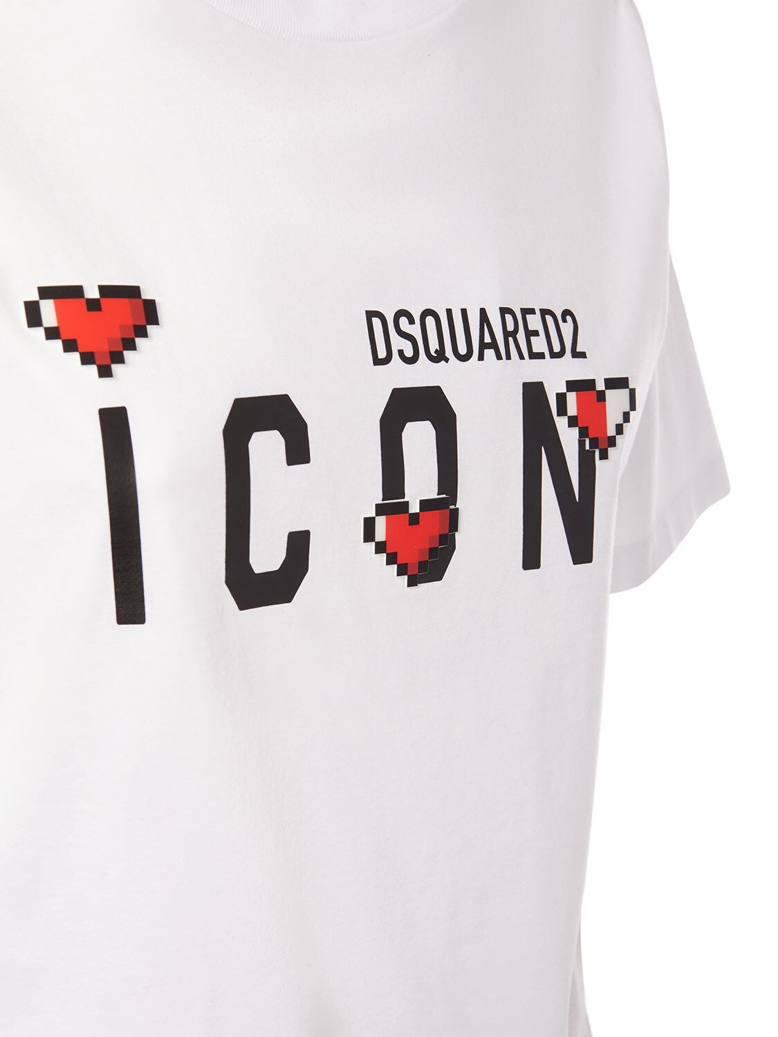 Shop Dsquared2 Icon Hearts Logo Print Jersey T-shirt In White