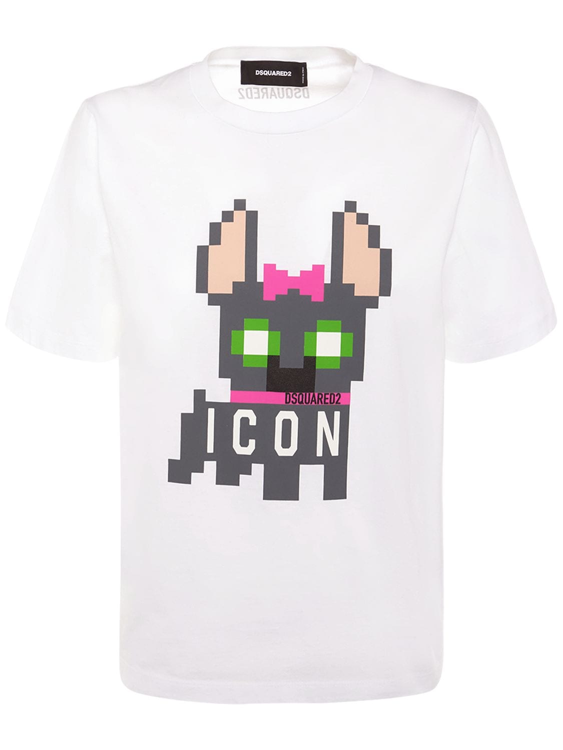 Dsquared2 Icon Logo Print Jersey T-shirt In White