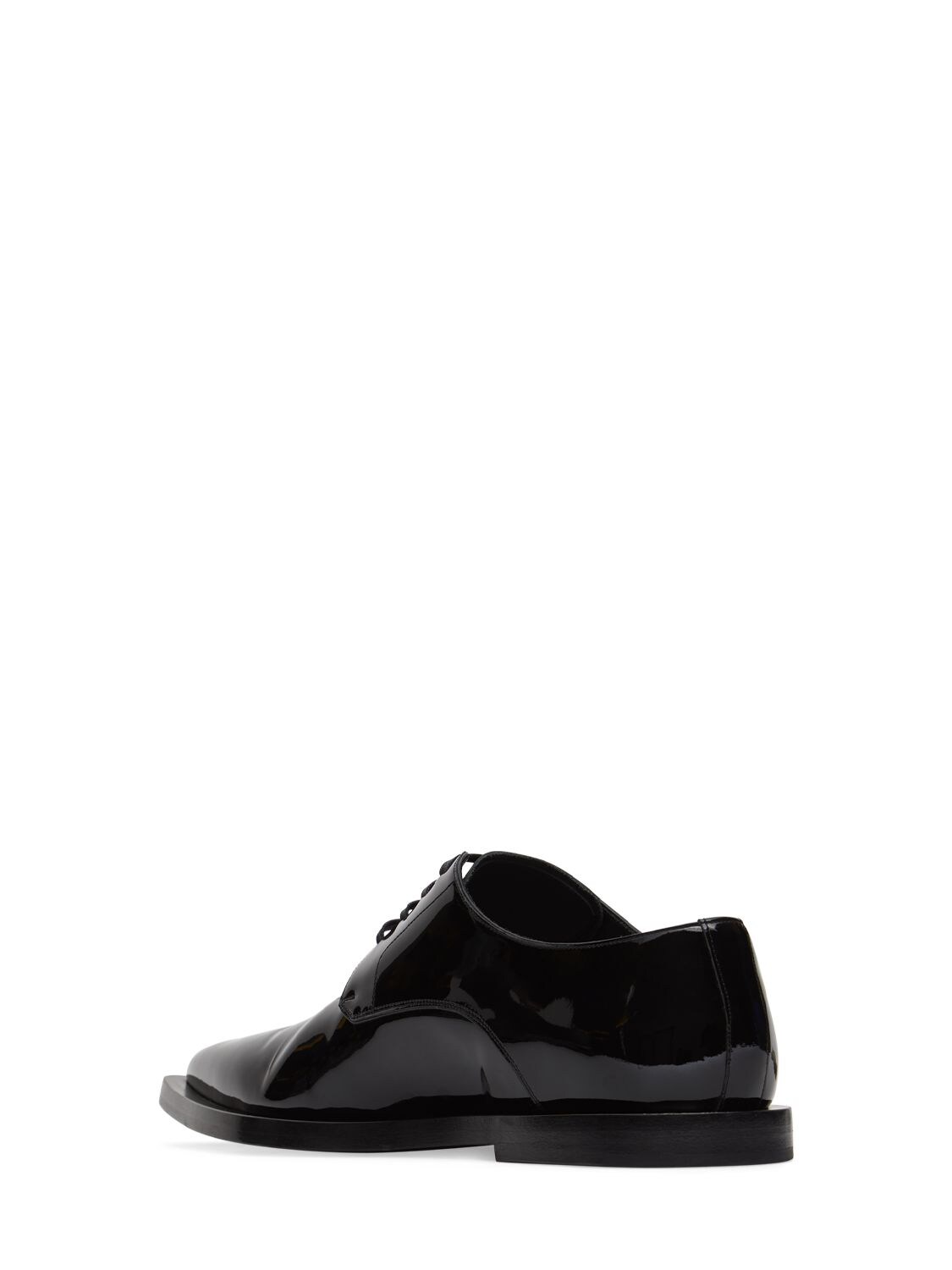 Shop Dolce & Gabbana Achille Patent Leather Derby Shoes In Black