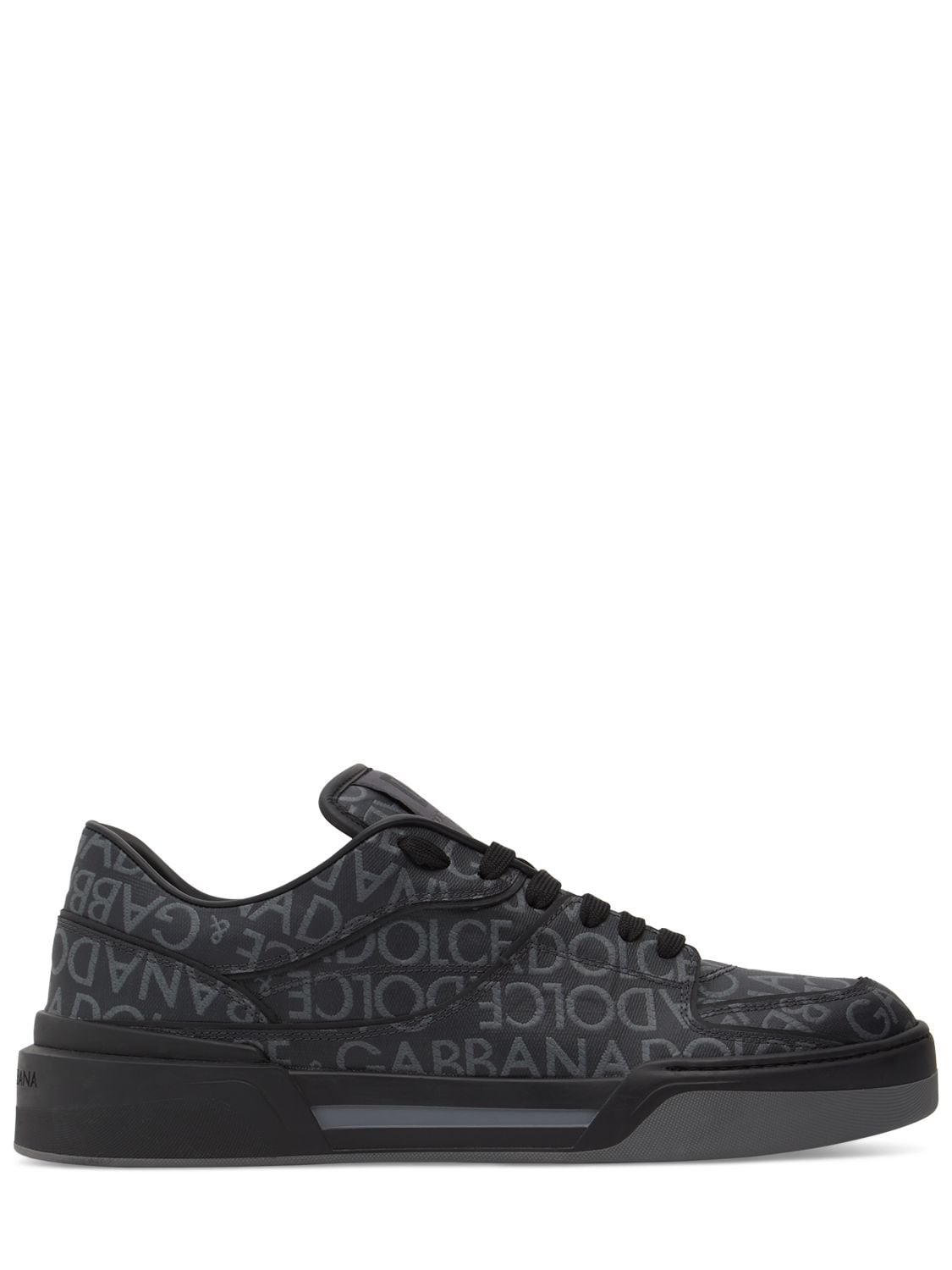 Shop Dolce & Gabbana New Roma Monogram Sneakers In Black,grey