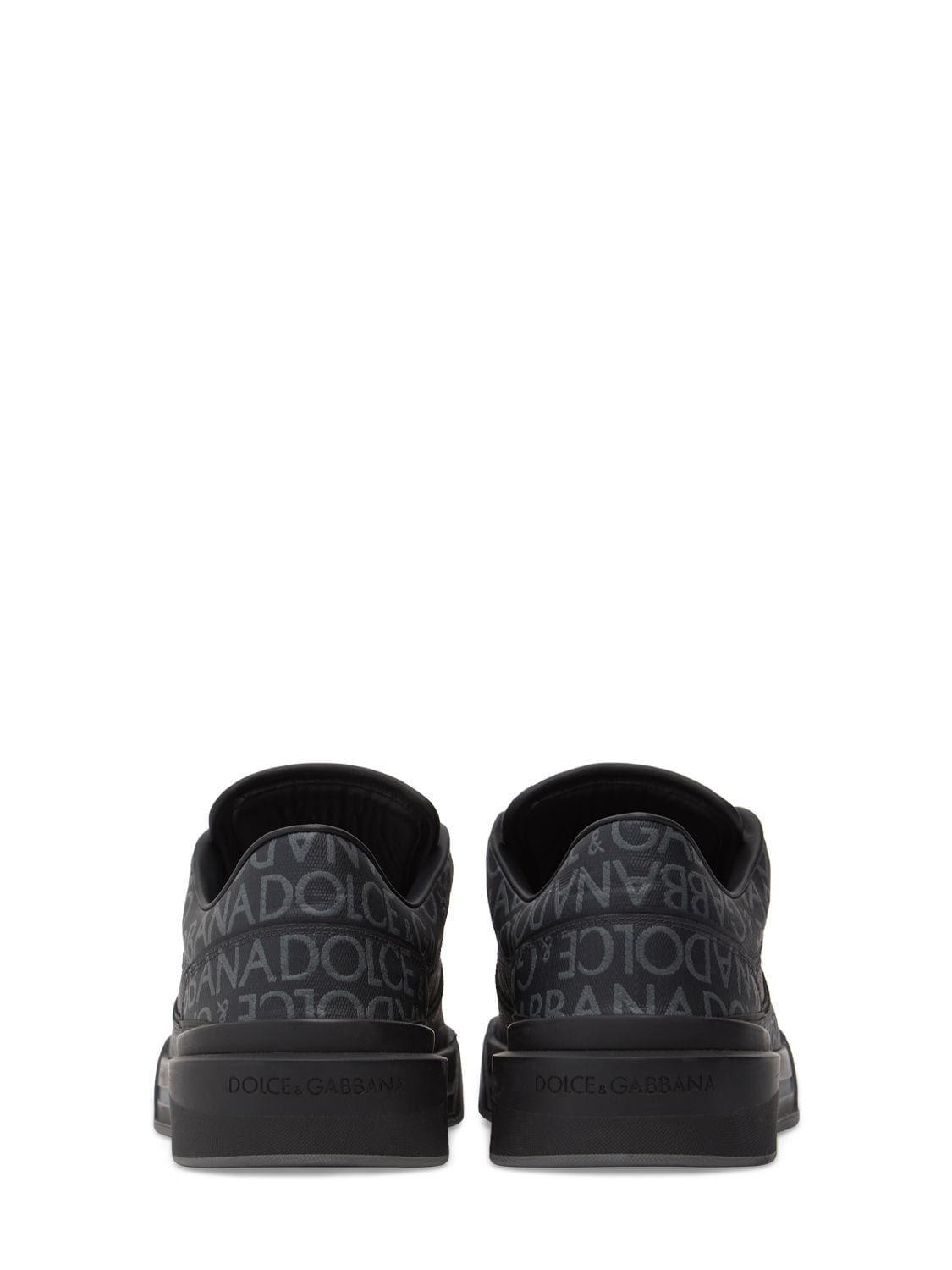 Shop Dolce & Gabbana New Roma Monogram Sneakers In Black,grey