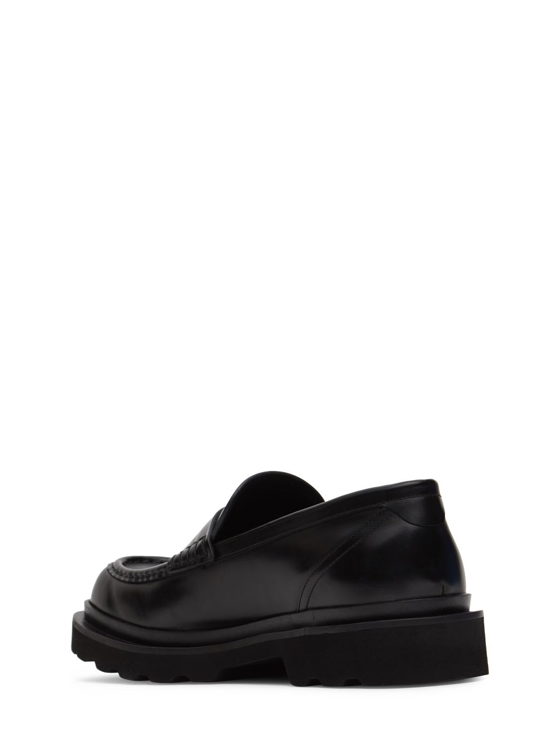 Shop Dolce & Gabbana City Trek Squared Brushed Leather Loafer In Black