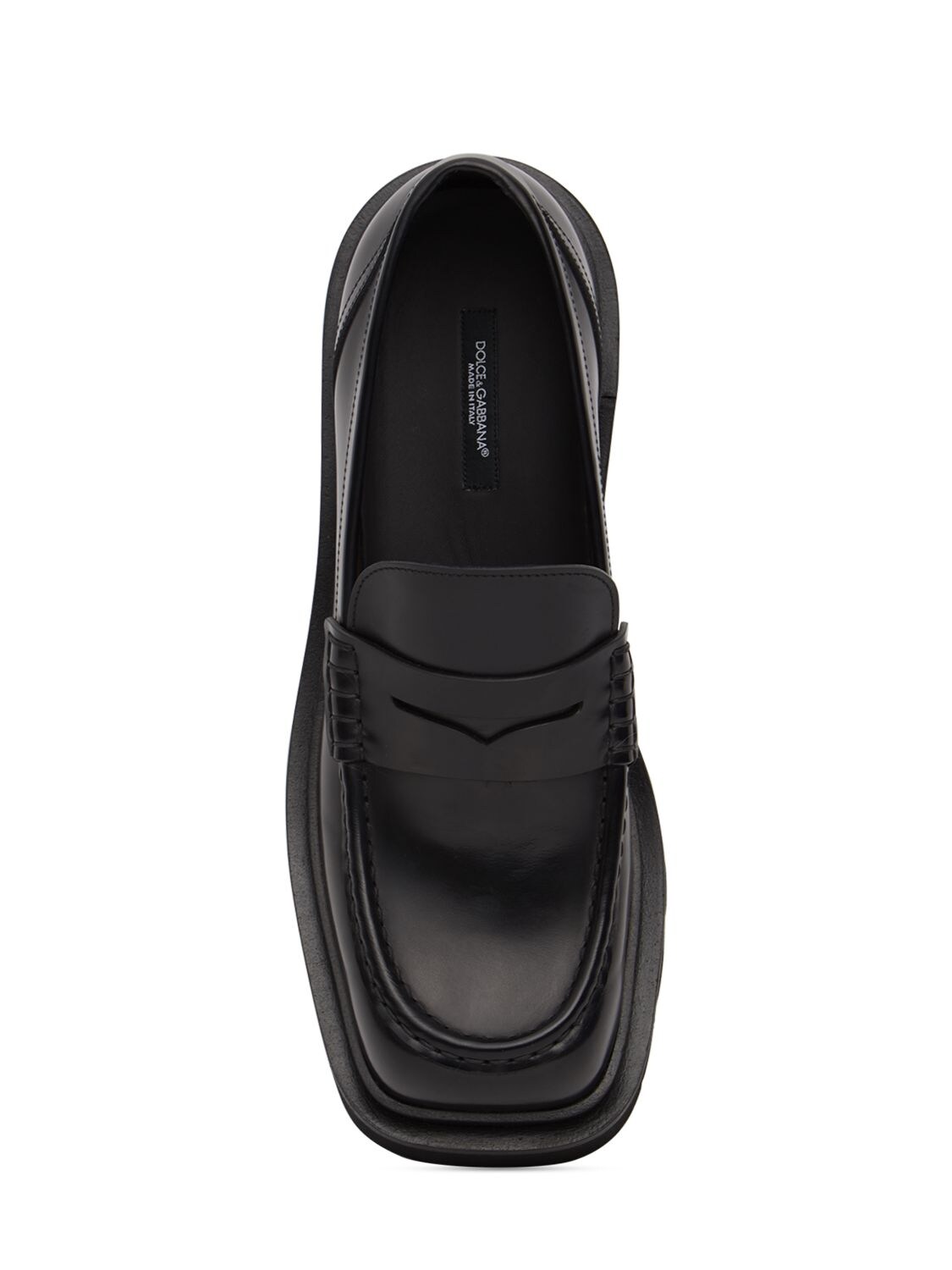 Shop Dolce & Gabbana City Trek Squared Brushed Leather Loafer In Black