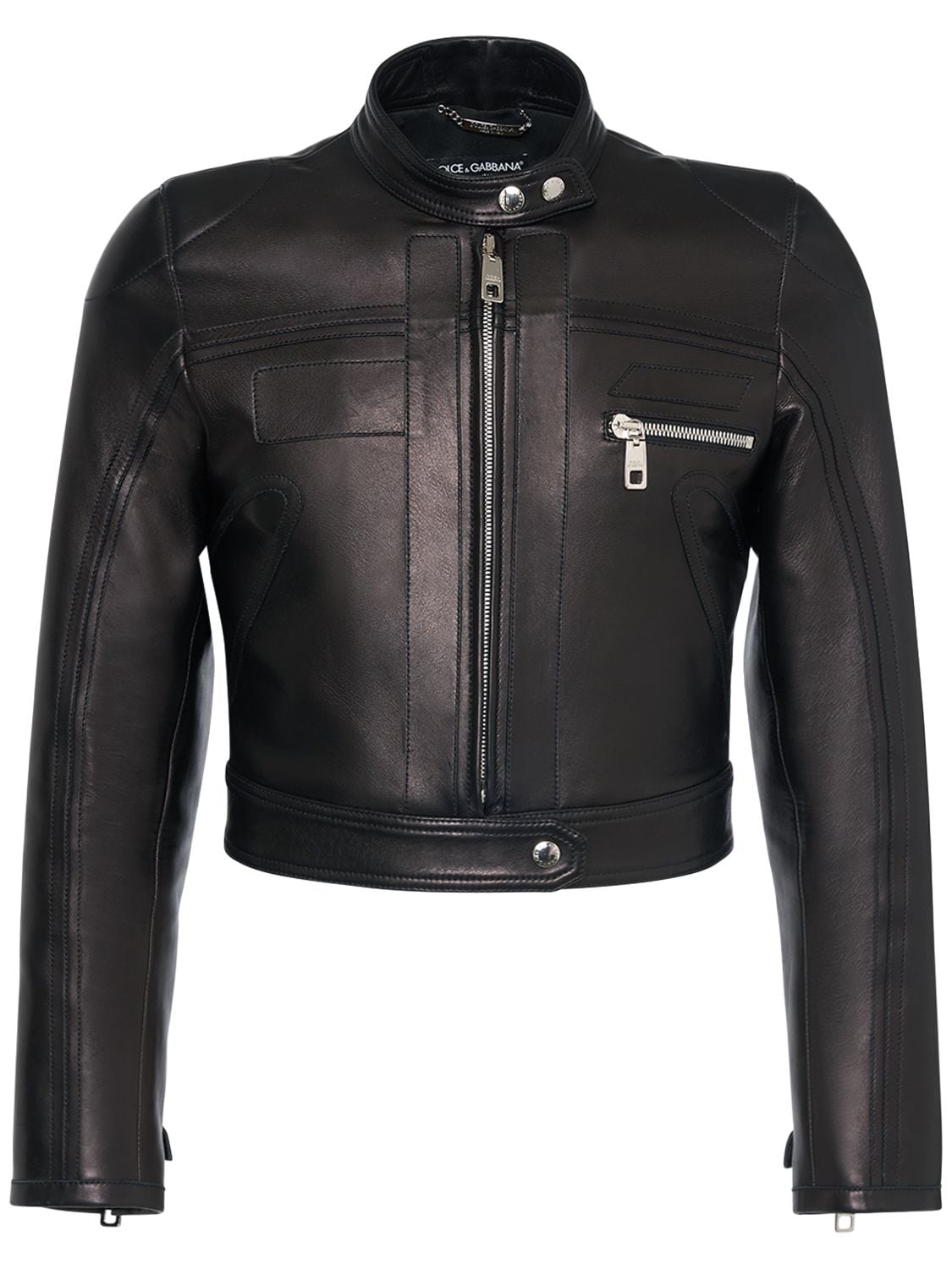 Napa Leather Cropped Biker Jacket – MEN > CLOTHING > JACKETS
