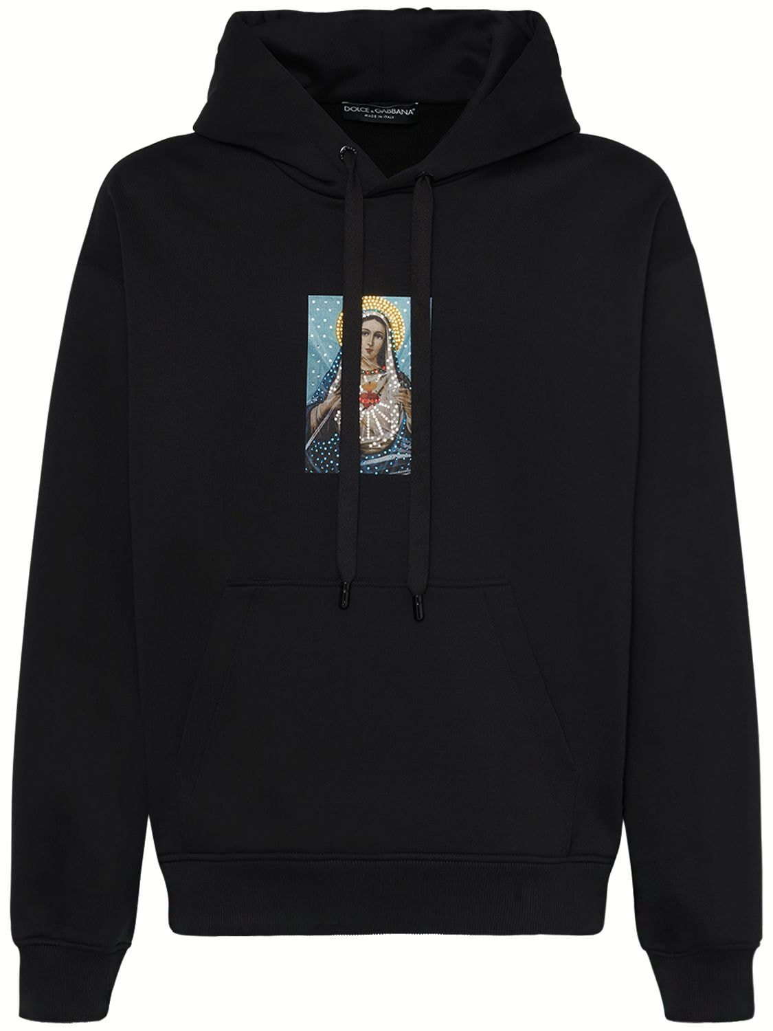 Image of Cotton Jersey Hoodie W/crystals
