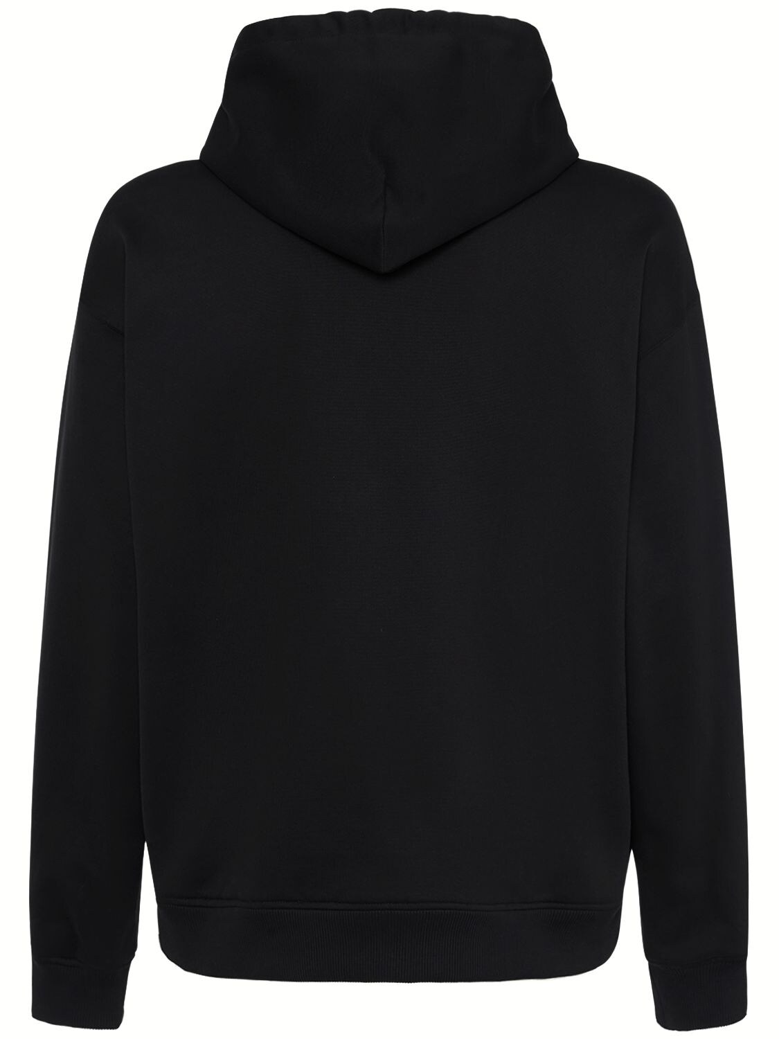 Shop Dolce & Gabbana Cotton Jersey Hoodie W/crystals In Black