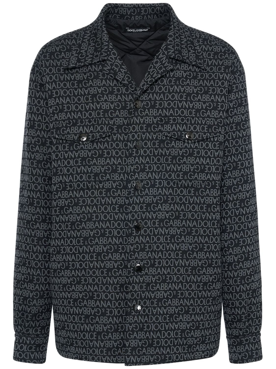 Image of Logo Jacquard Quilted Overshirt