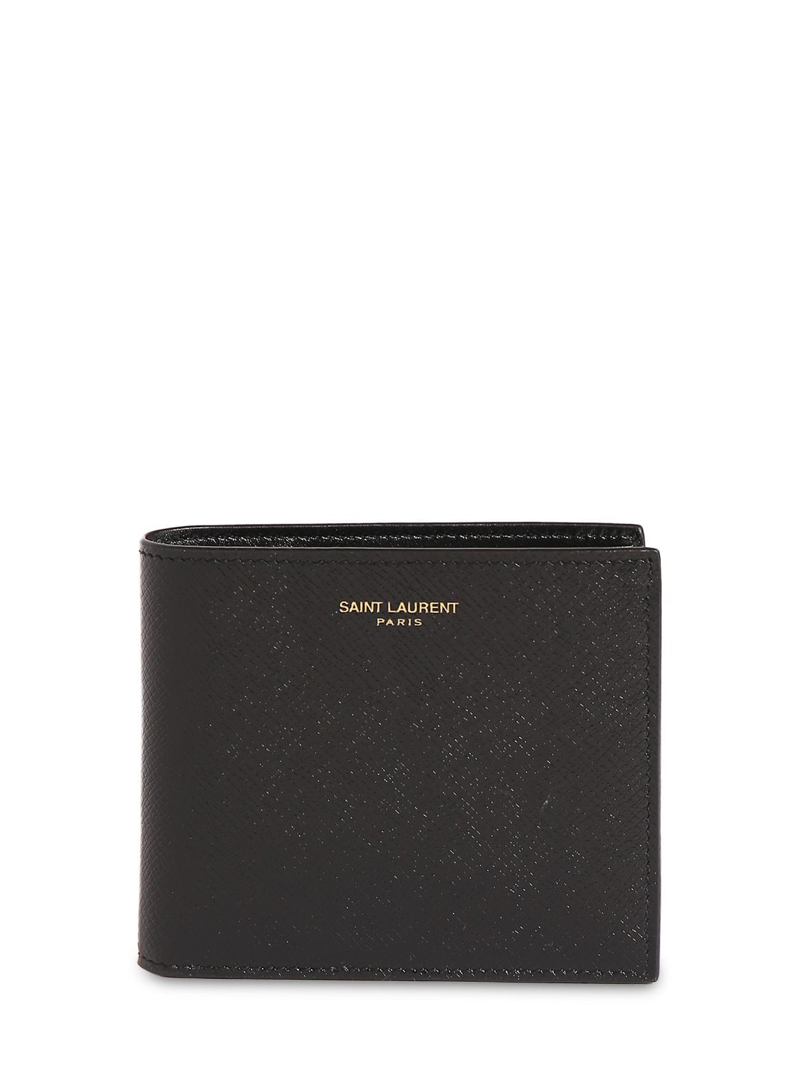 Saint Laurent East/west Leather Wallet In Black