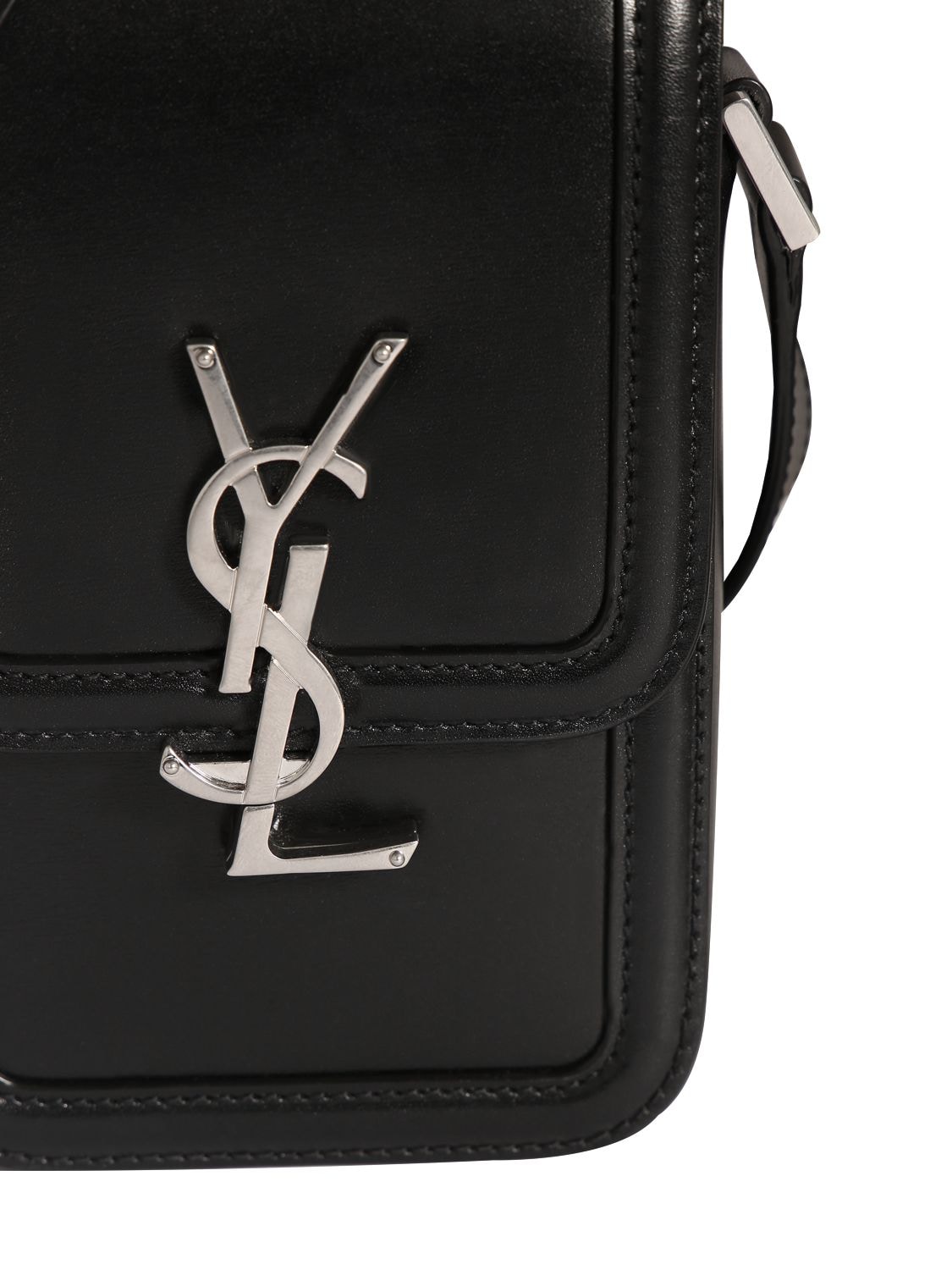Shop Saint Laurent Solferino Leather Mini Bag In Black
