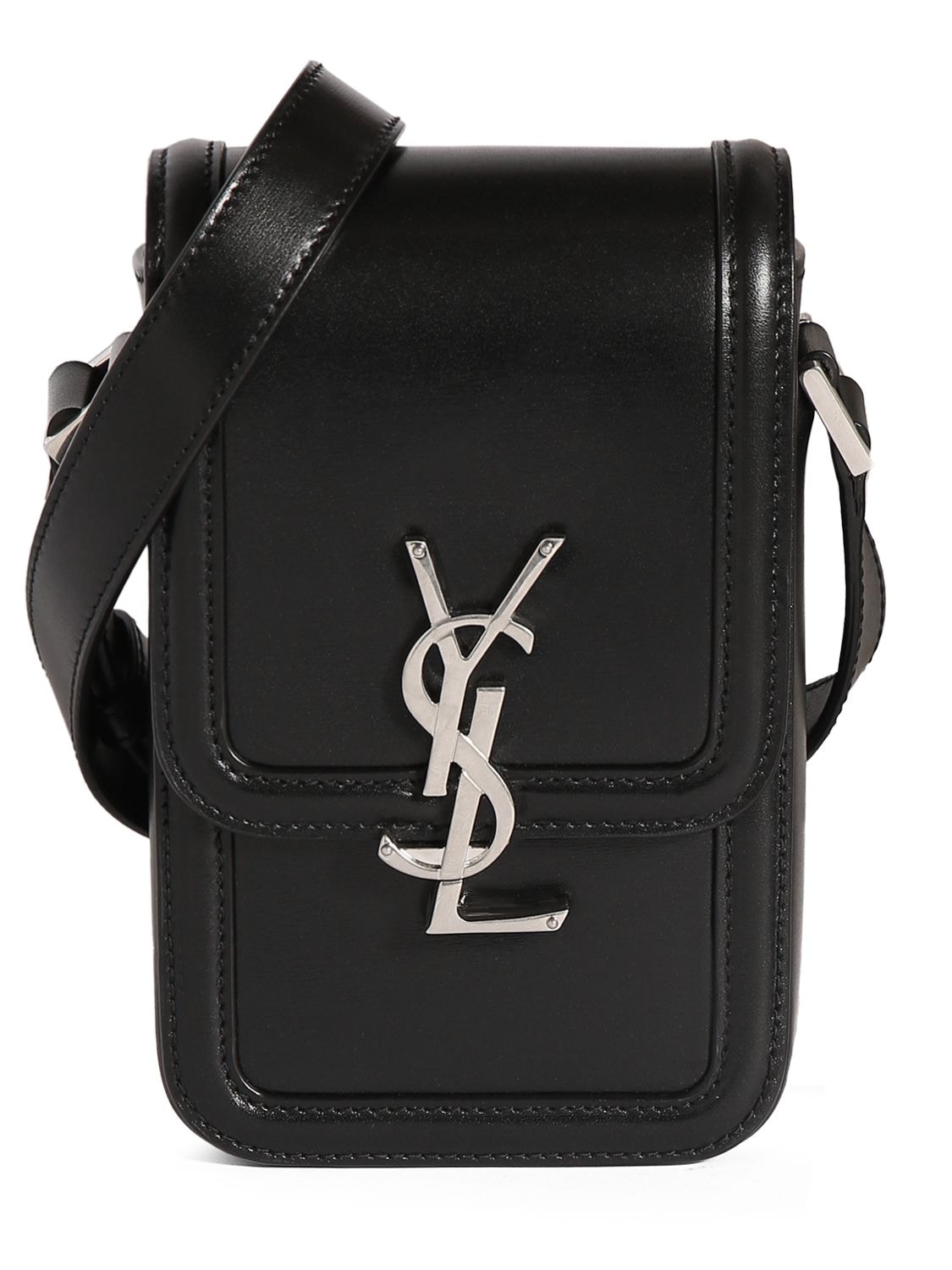 Saint Laurent Solferino Leather Mini Bag In Black