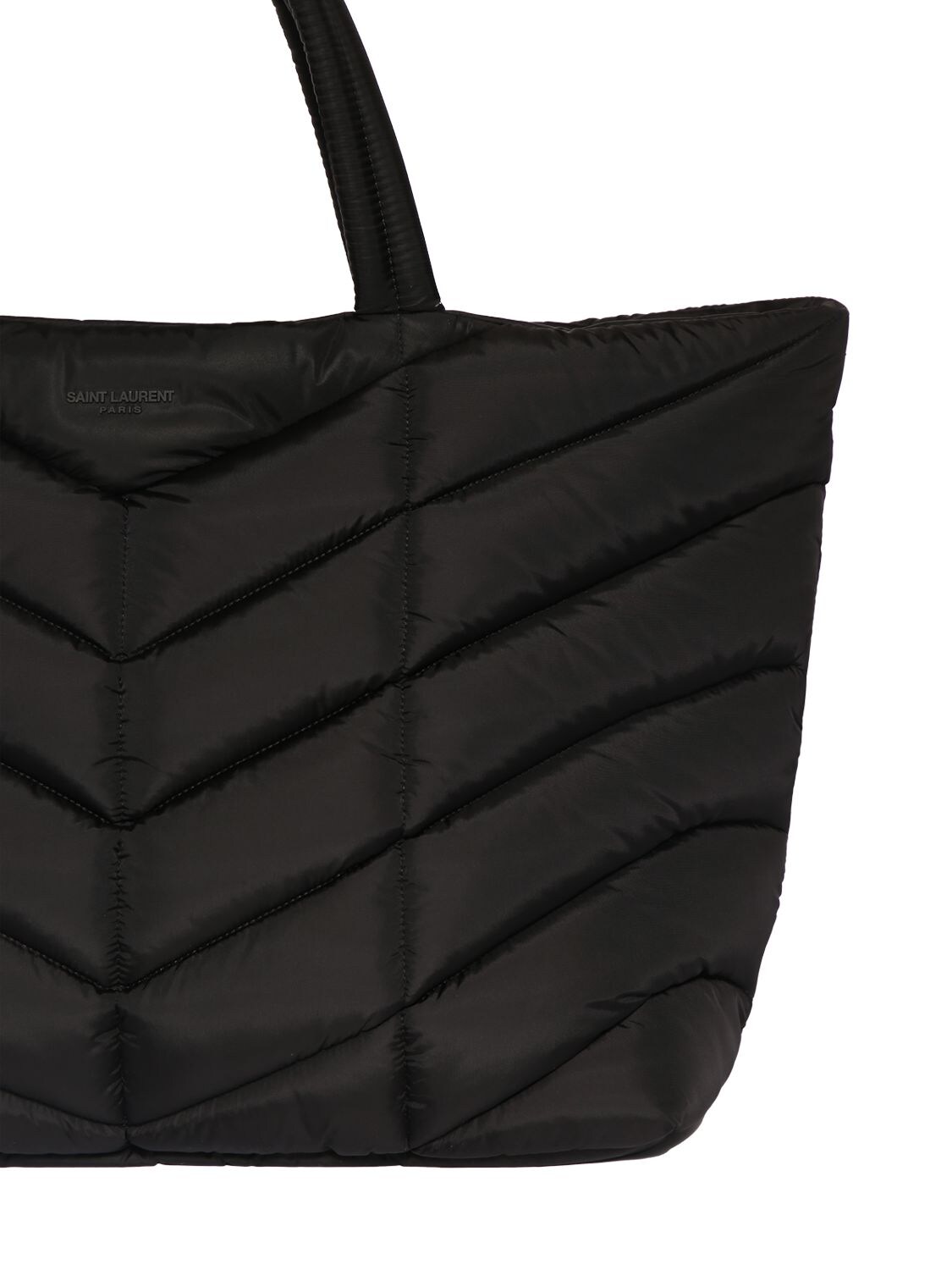 Shop Saint Laurent Econyl Puffer Tote Bag In Black