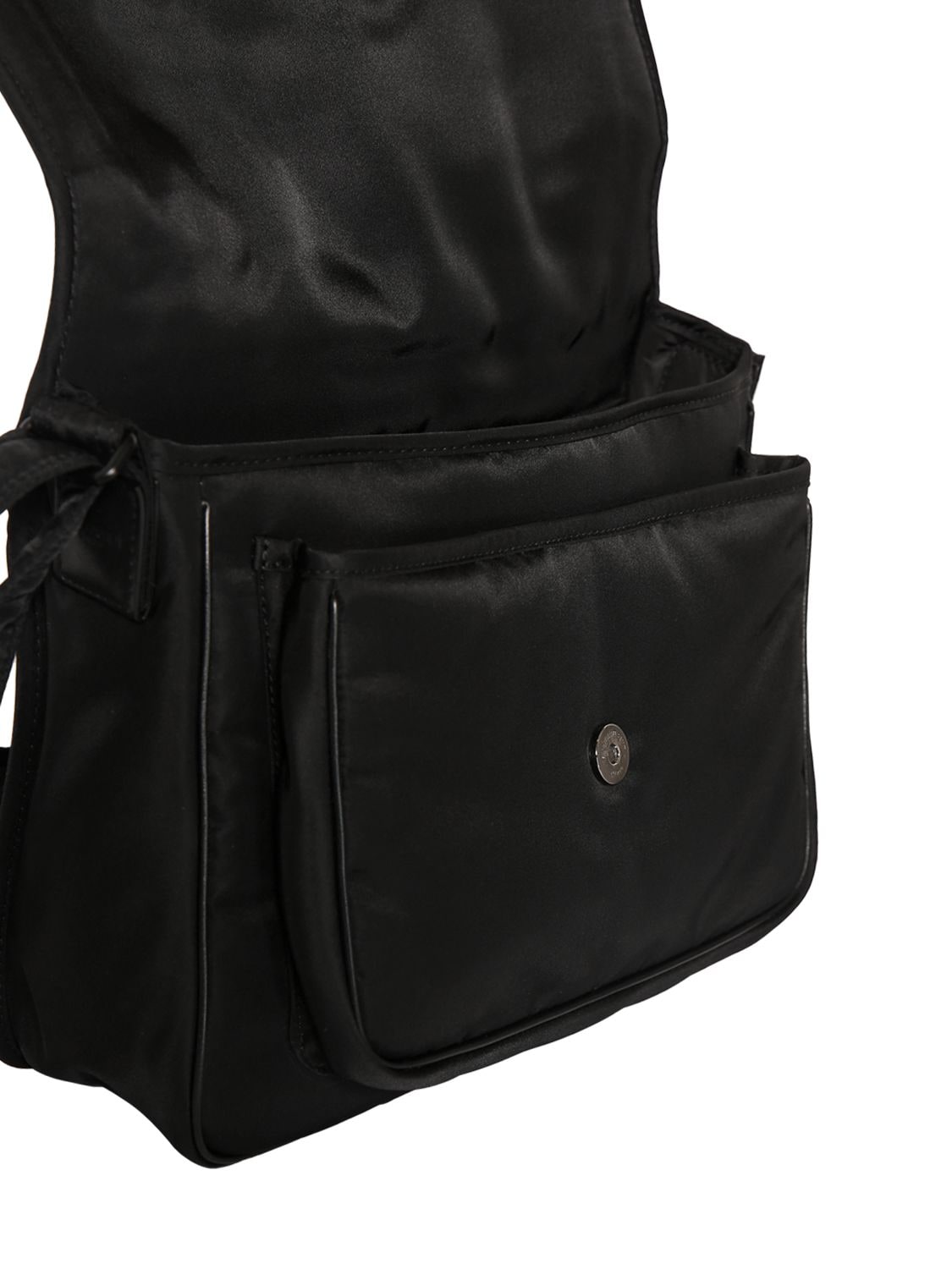 Shop Saint Laurent Niki Nylon Messenger Bag In Black