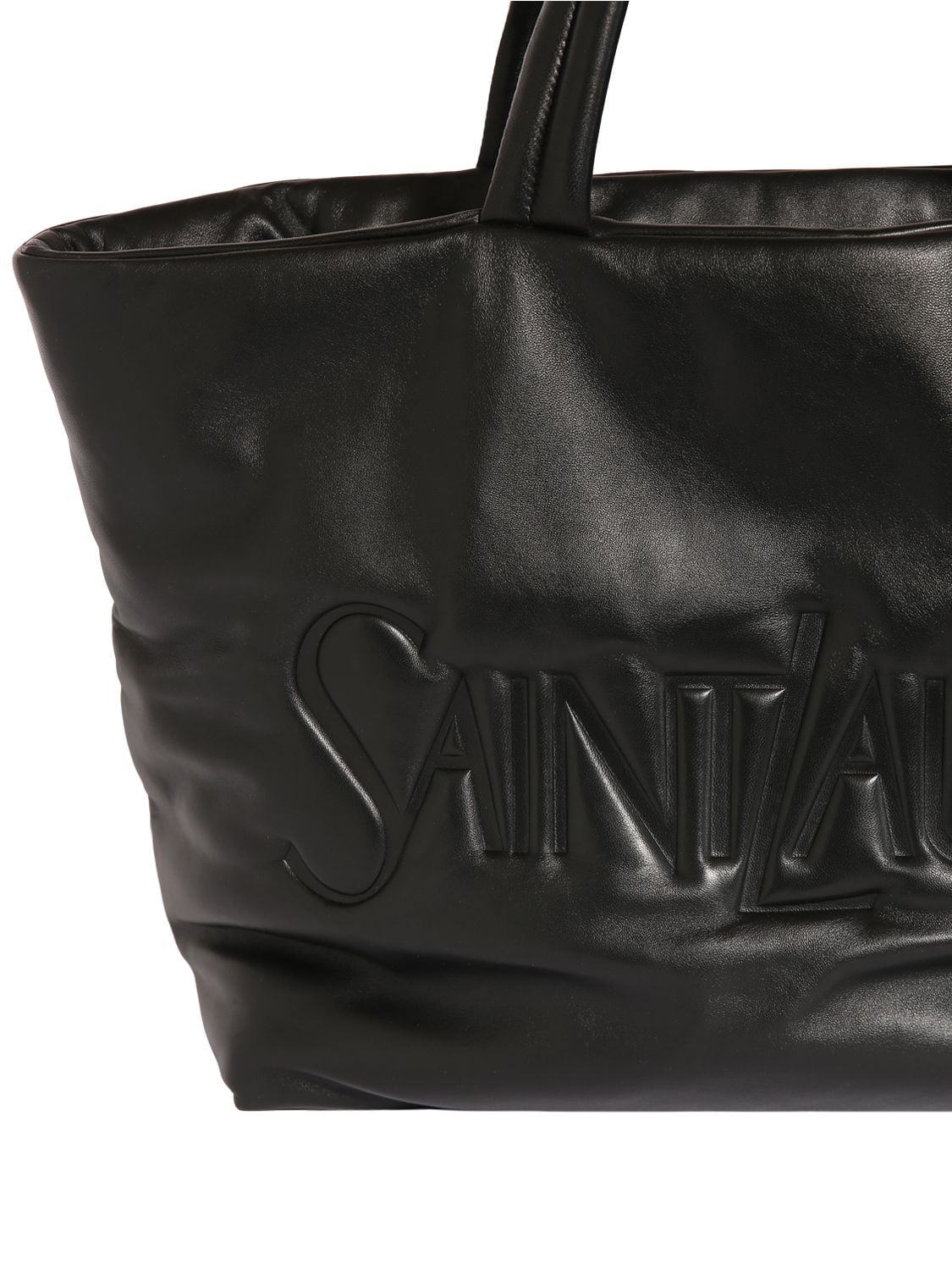 Shop Saint Laurent Leather Tote Bag In Black