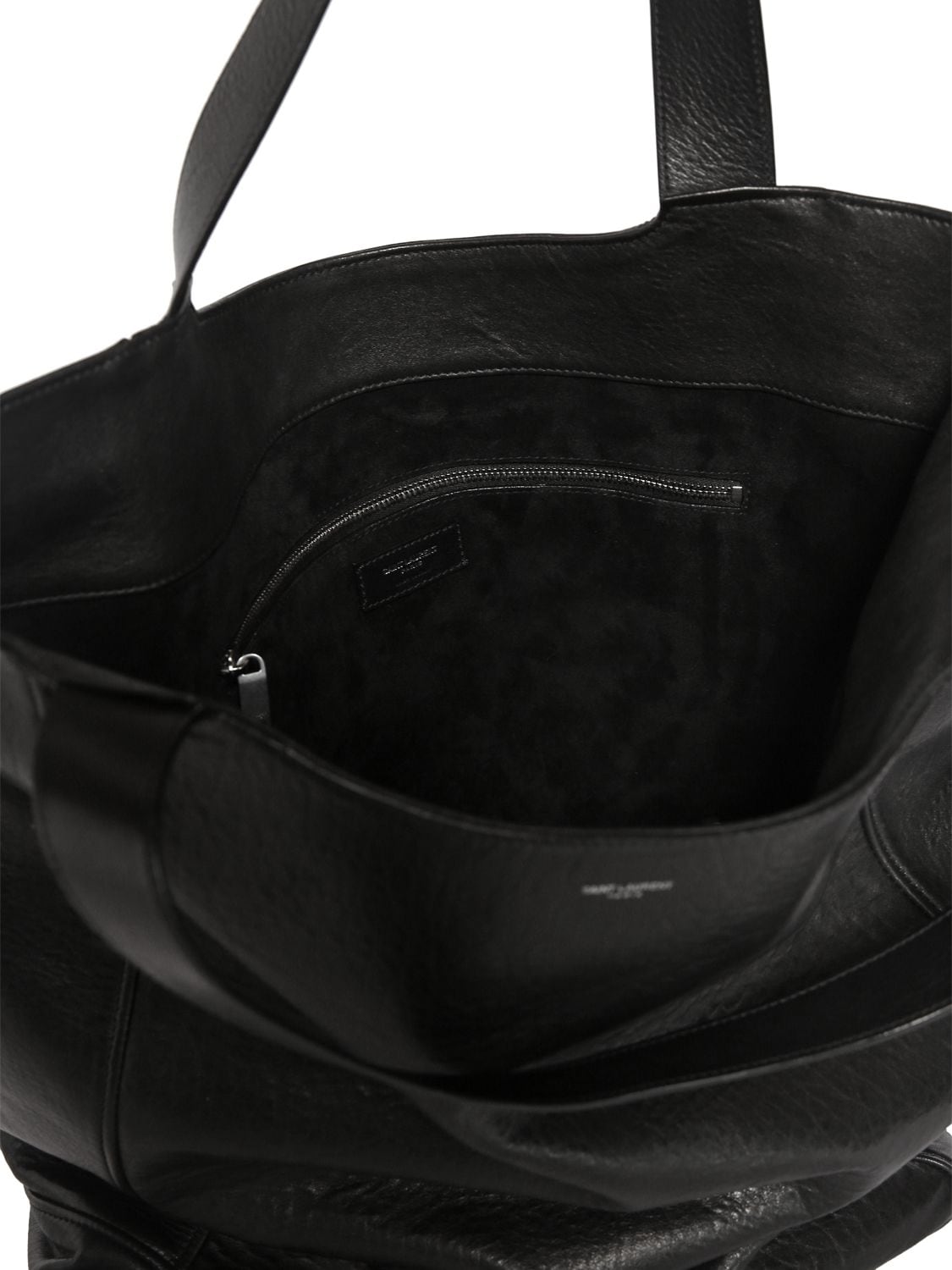Shop Saint Laurent Maxi  Leather Tote Bag In Black