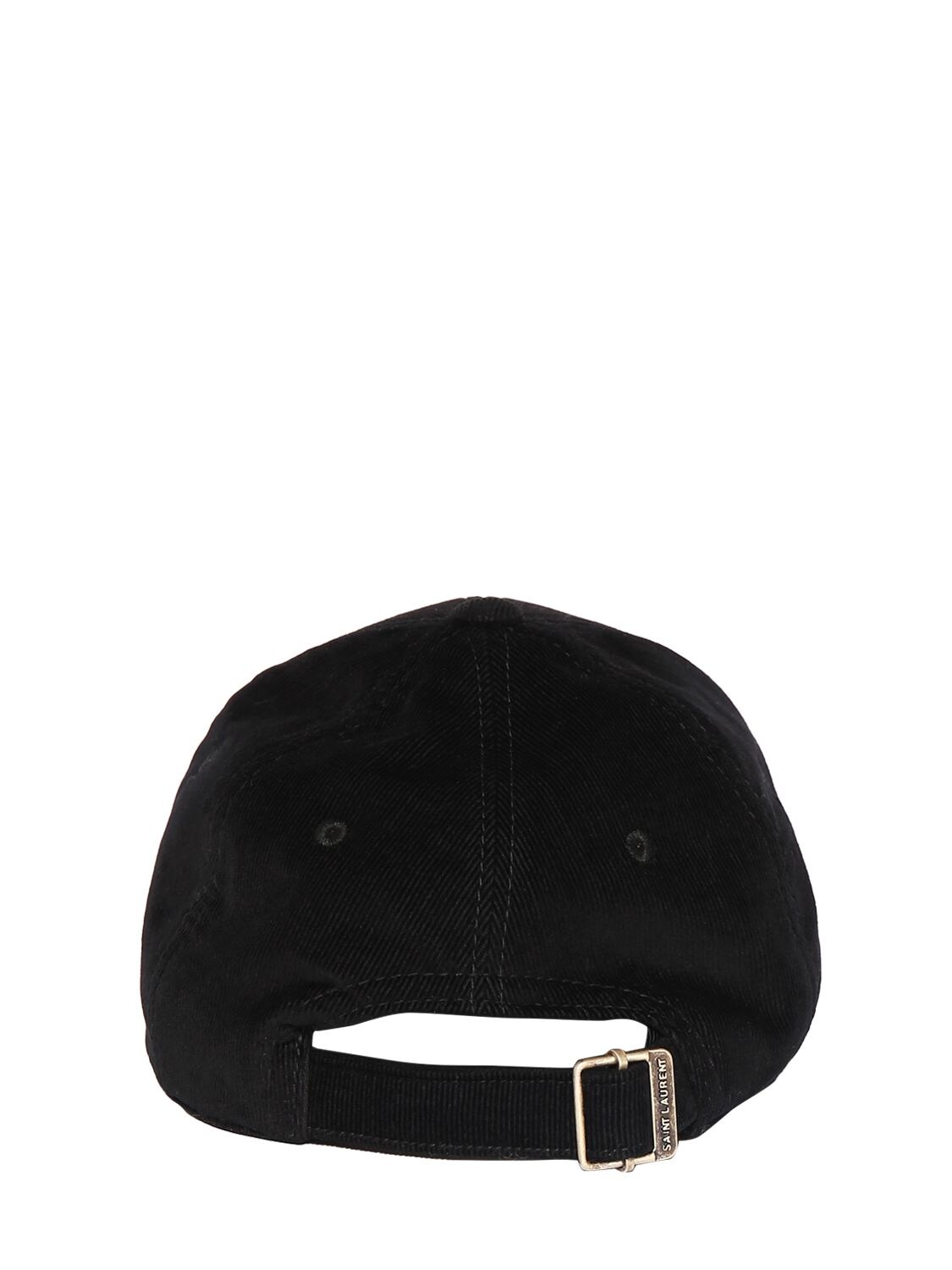Shop Saint Laurent Vintage Cotton Cap In Black