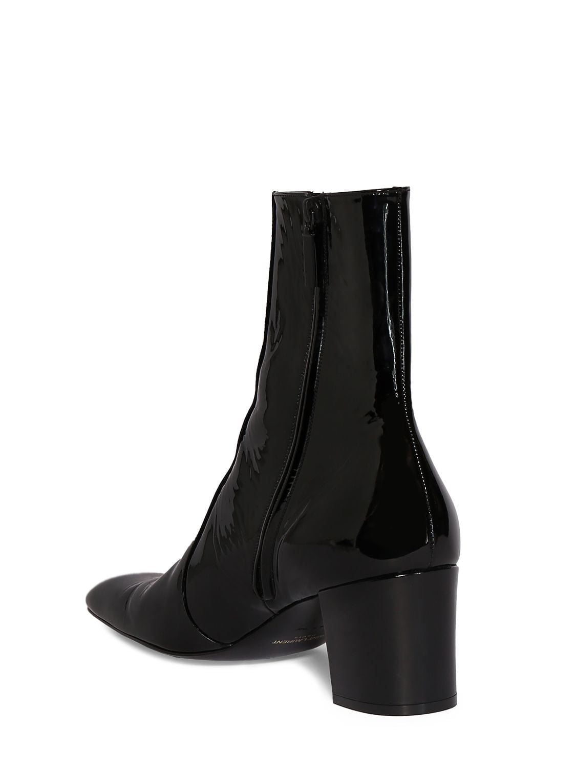Shop Saint Laurent Xiv 70 Zipped Shiny Boots In 블랙