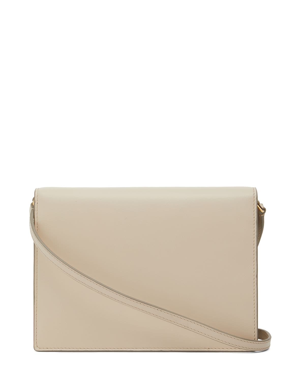 Shop Dolce & Gabbana Logo Leather Shoulder Bag In Ivory