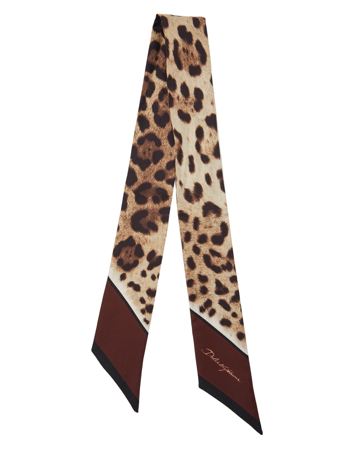 Leopard Printed Silk Twill Scarf
