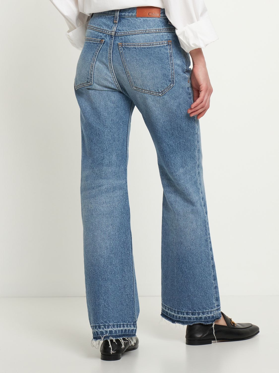 Shop Chloé Denim Straight Jeans In Blue
