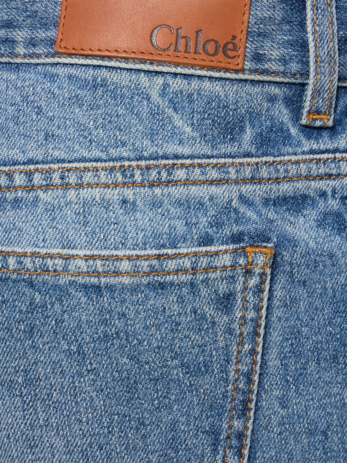 Chloé Low Rise Flared Denim Jeans In Blue