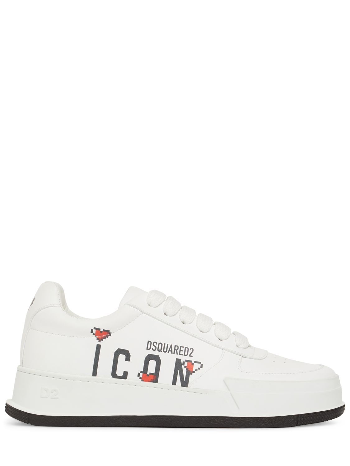 DSQUARED2 ICON LEATHER LOW TOP SNEAKERS