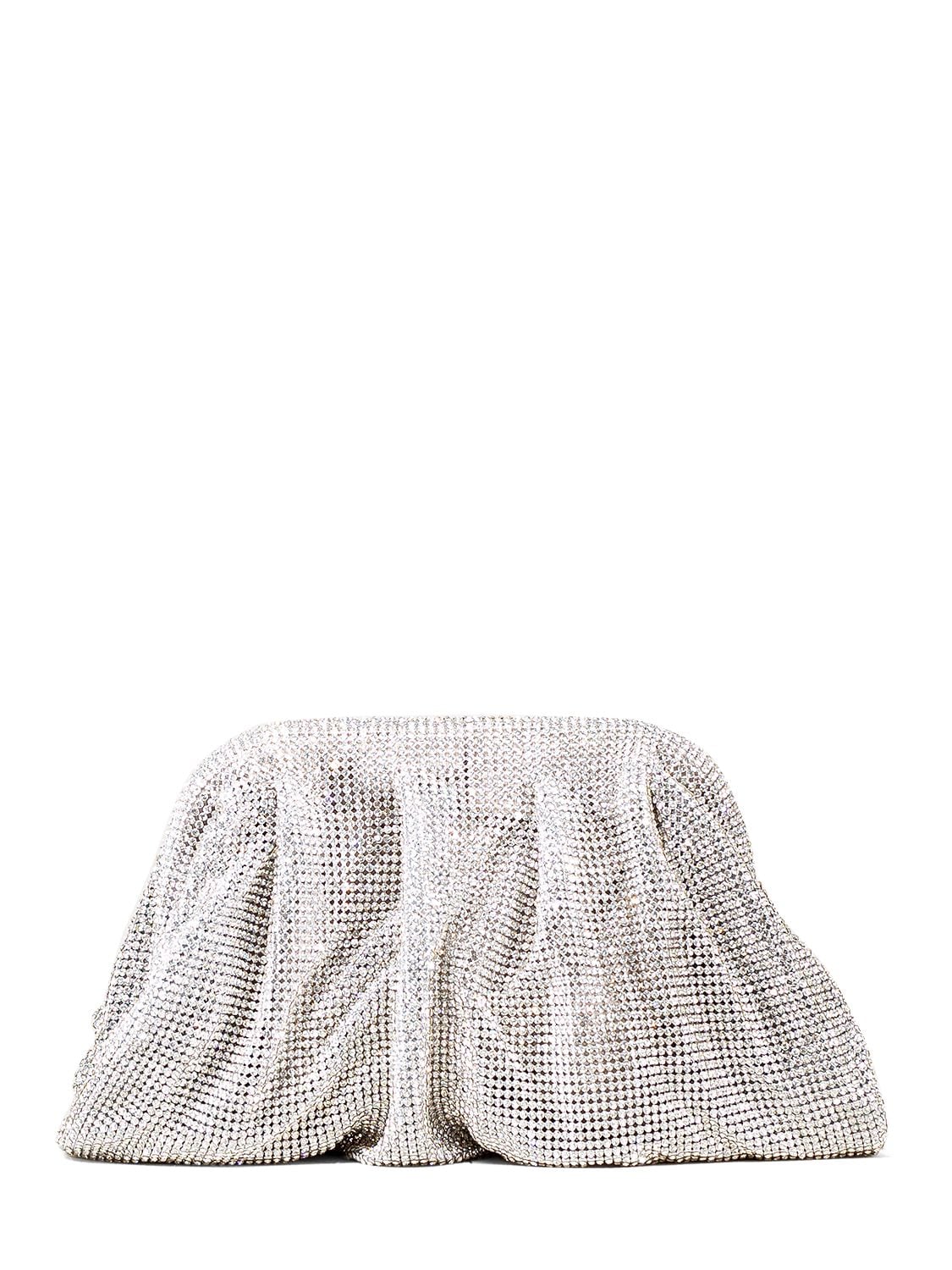 Benedetta Bruzziches Venus La Petite Rhinestone Mesh Clutch In Crystalonsilver