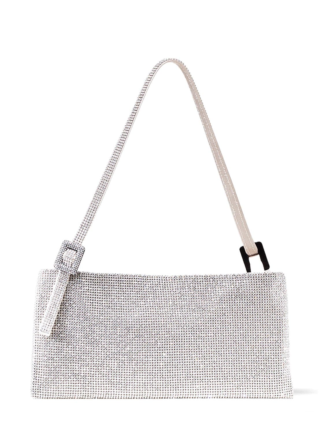 Benedetta Bruzziches Your Best Friend La Grande Mesh Bag In Crystalonsilver