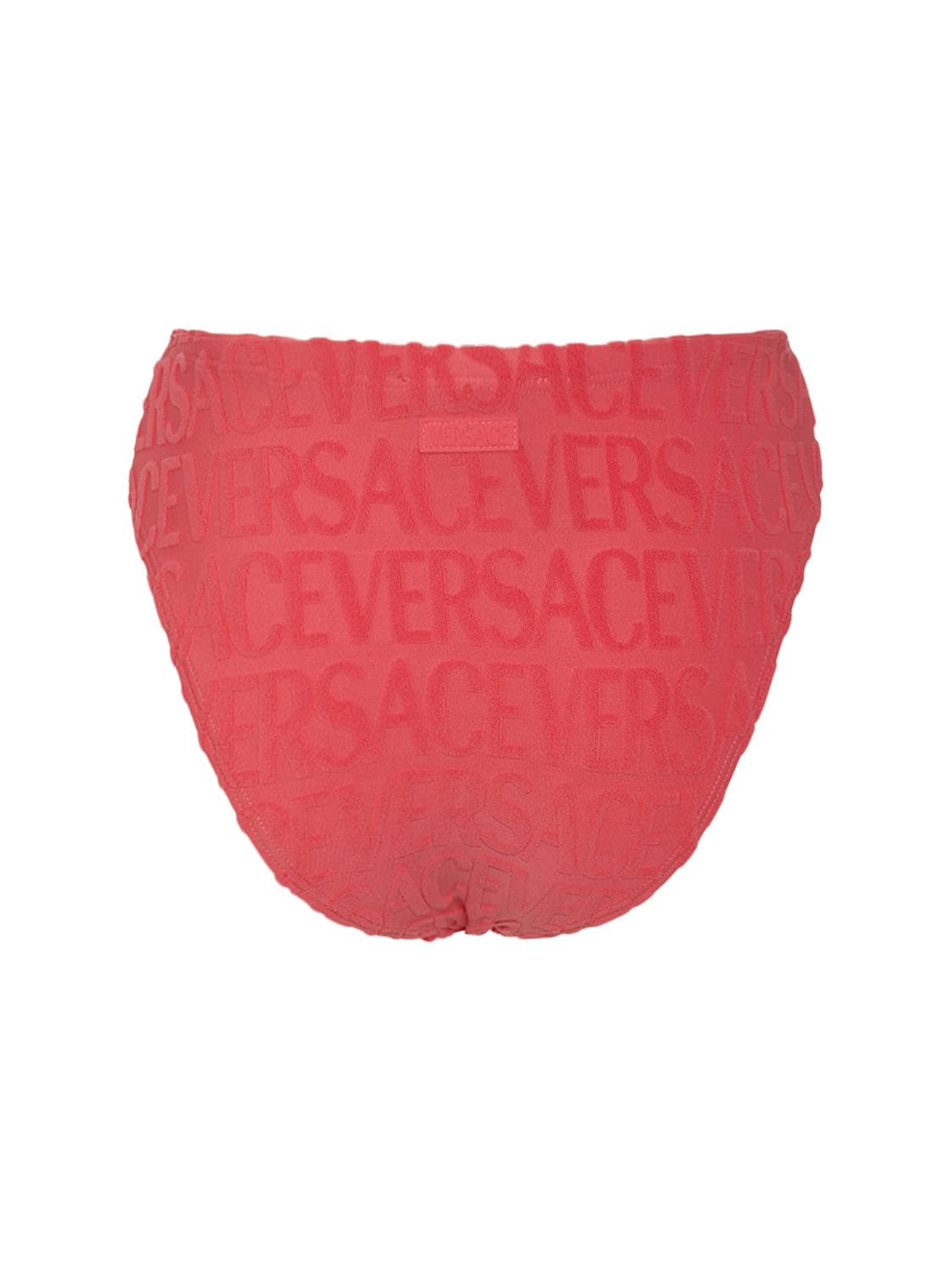 Shop Versace Dua Lipa Terry Jacquard Bikini Bottoms In Pink