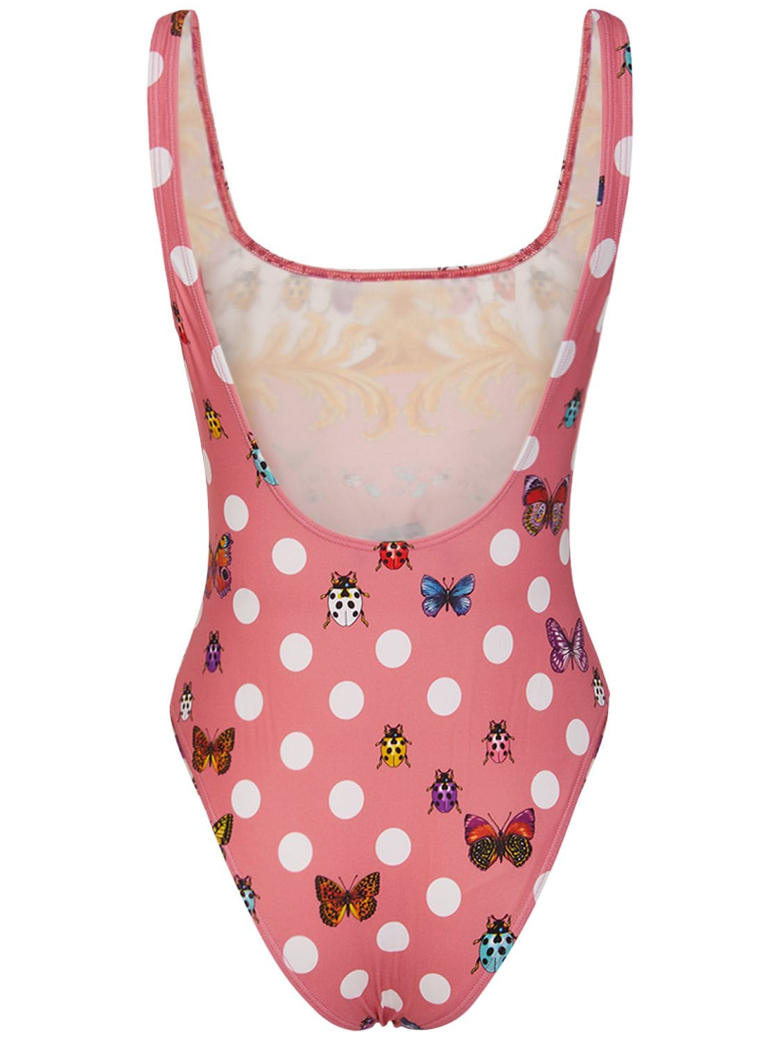 Shop Versace La Vacanza Print One Piece Swimsuit In Pink