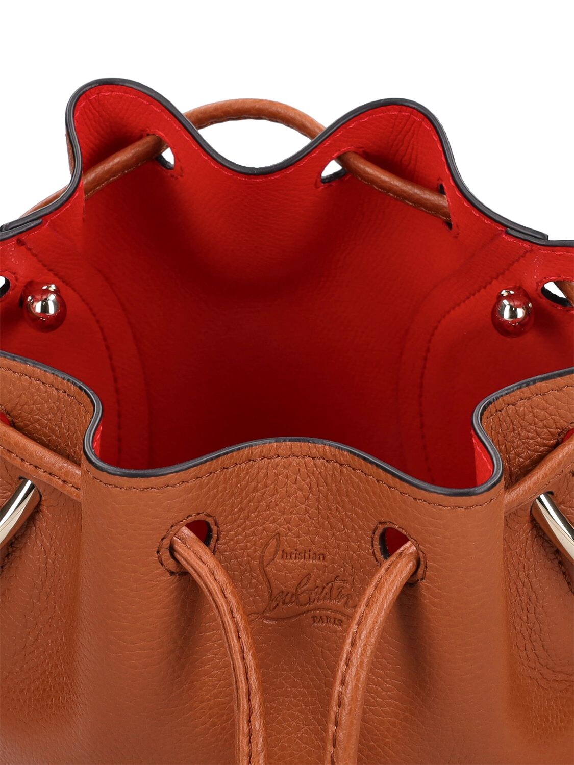 Shop Christian Louboutin By My Side Leather Bucket Bag In Brown