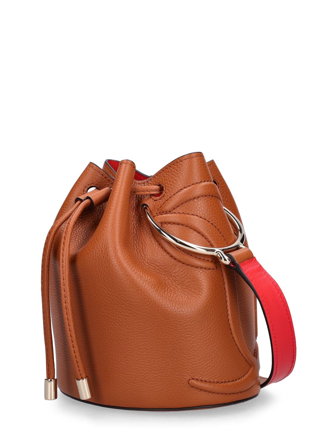 Shop Christian Louboutin By My Side Leather Bucket Bag In Brown