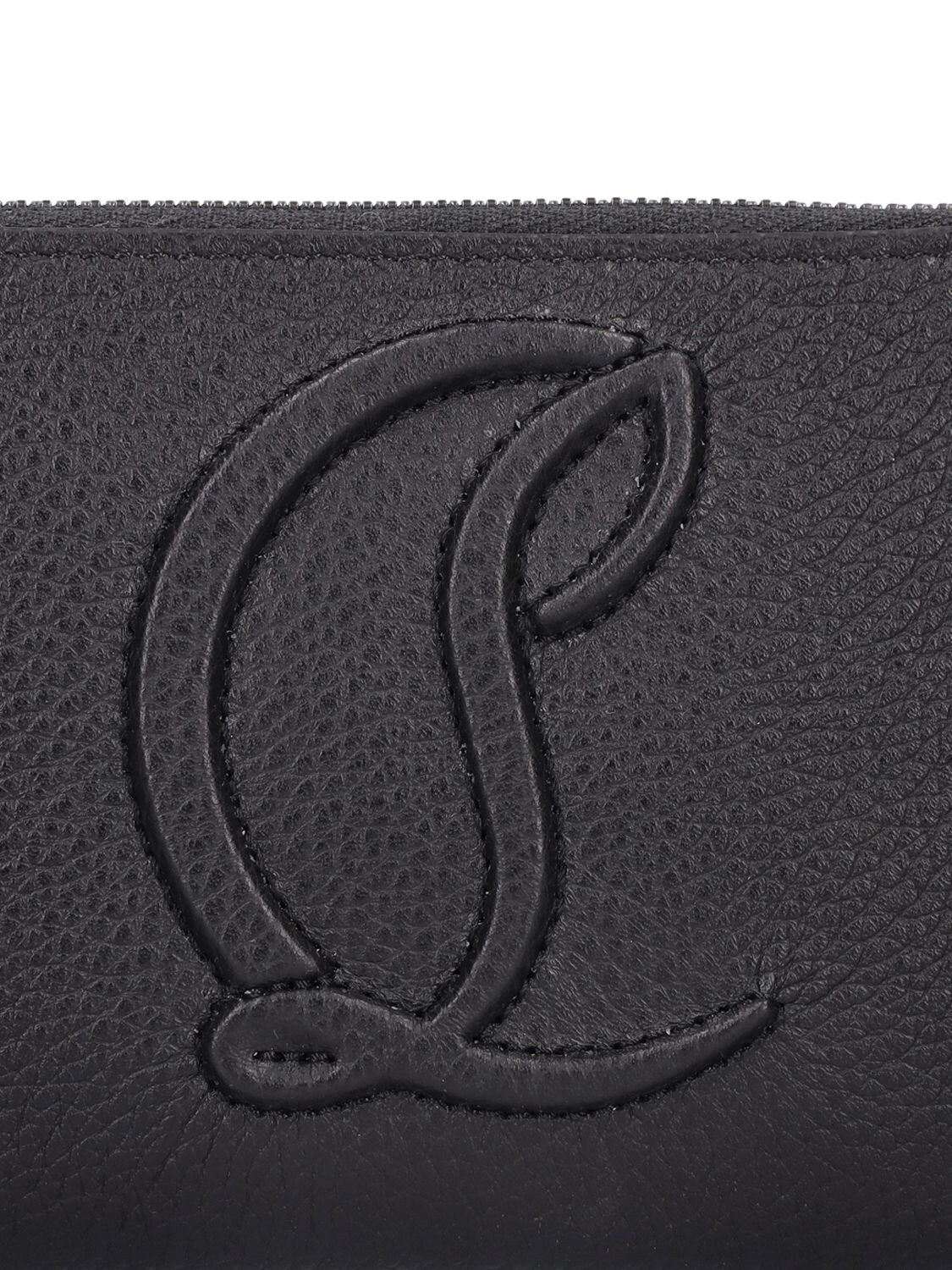 Shop Christian Louboutin By My Side Long Leather Wallet W/logo In Black